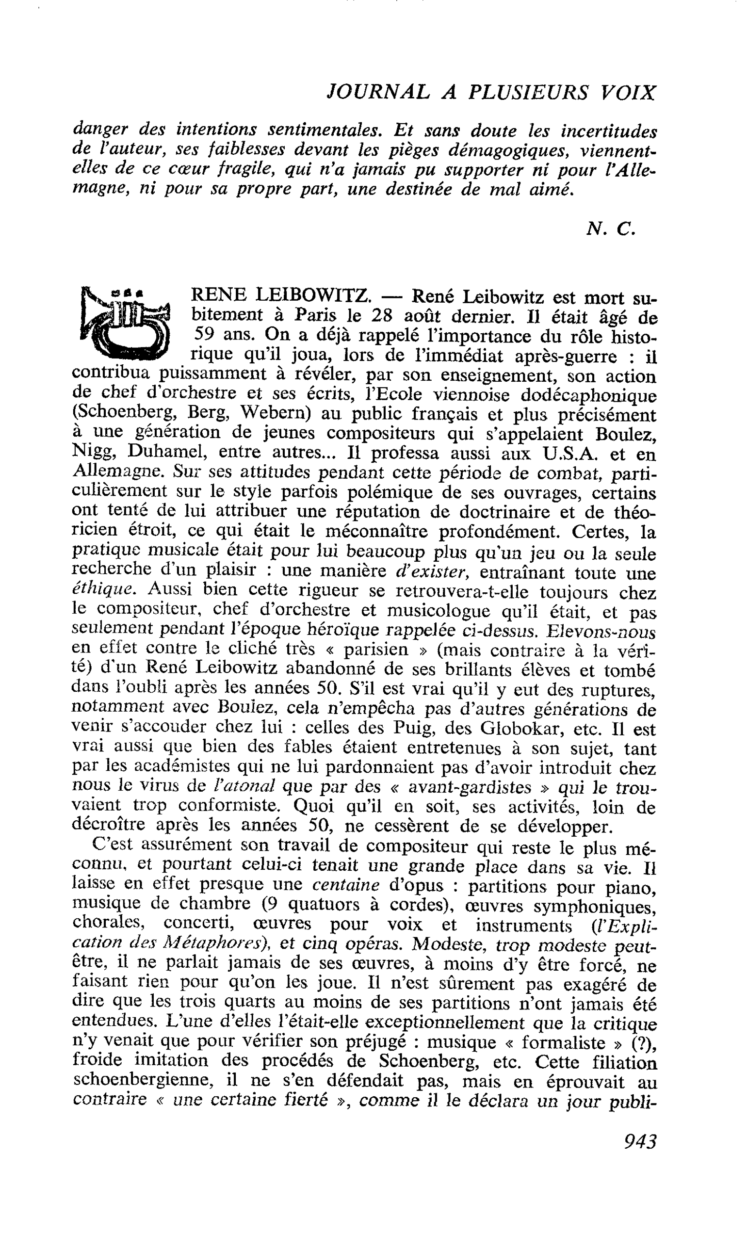 RENE LEIBOWITZ