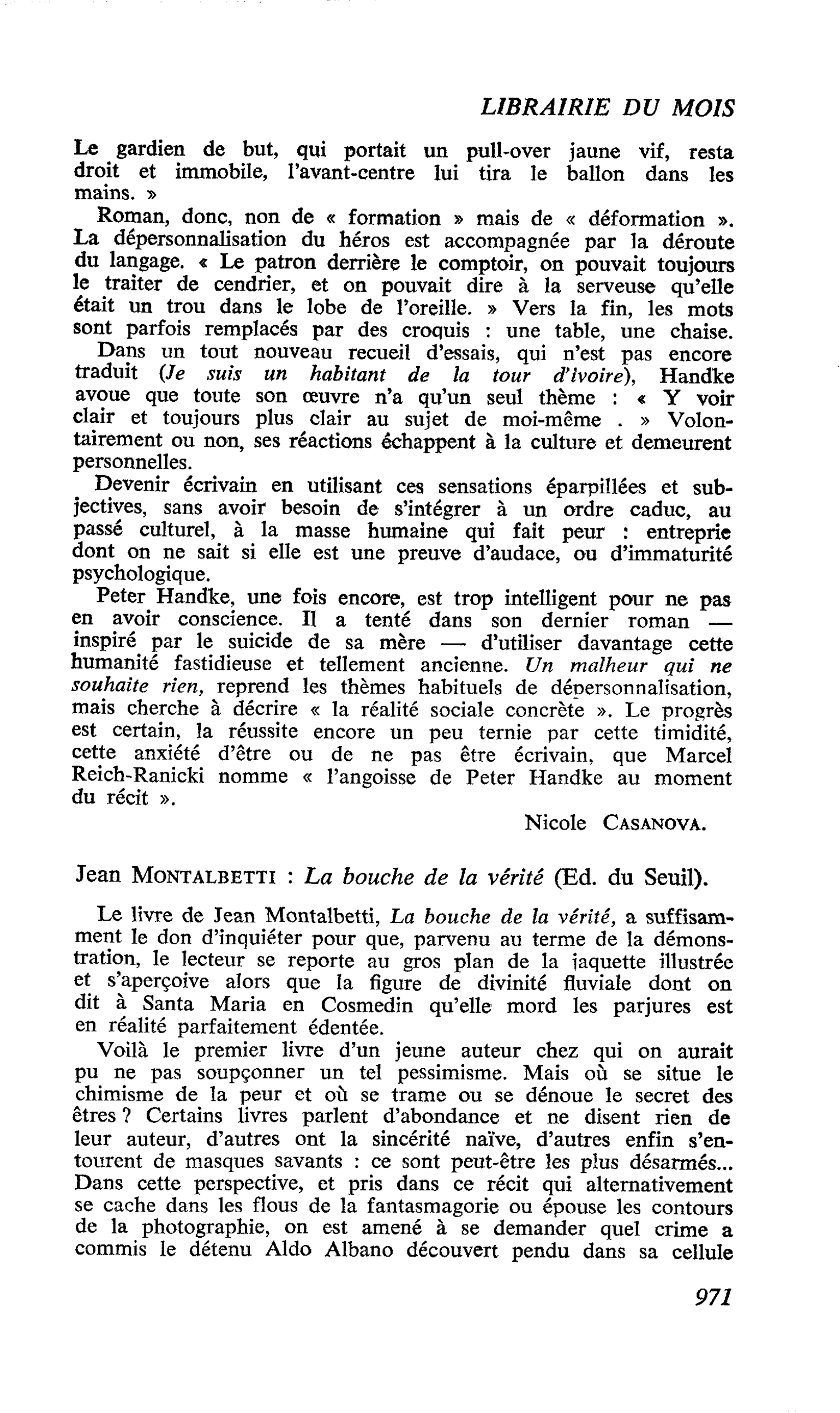Jean Montalbetti : La bouche de la vérité