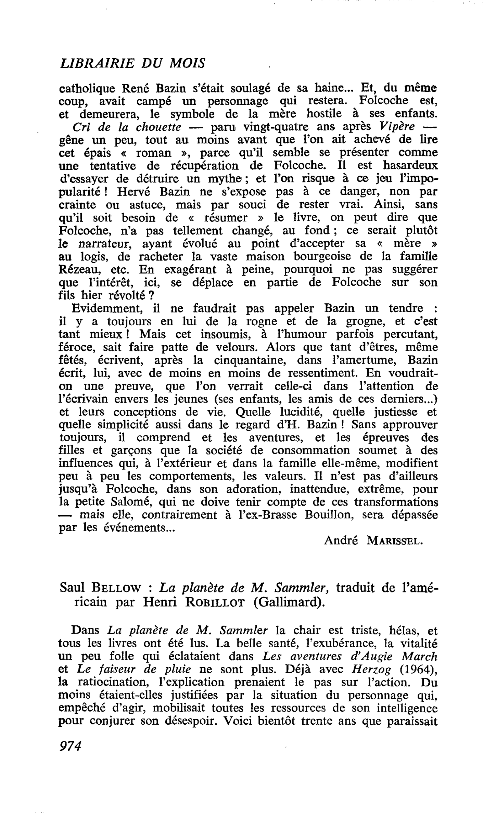 Saul Bellow : La planète de M. Sommier