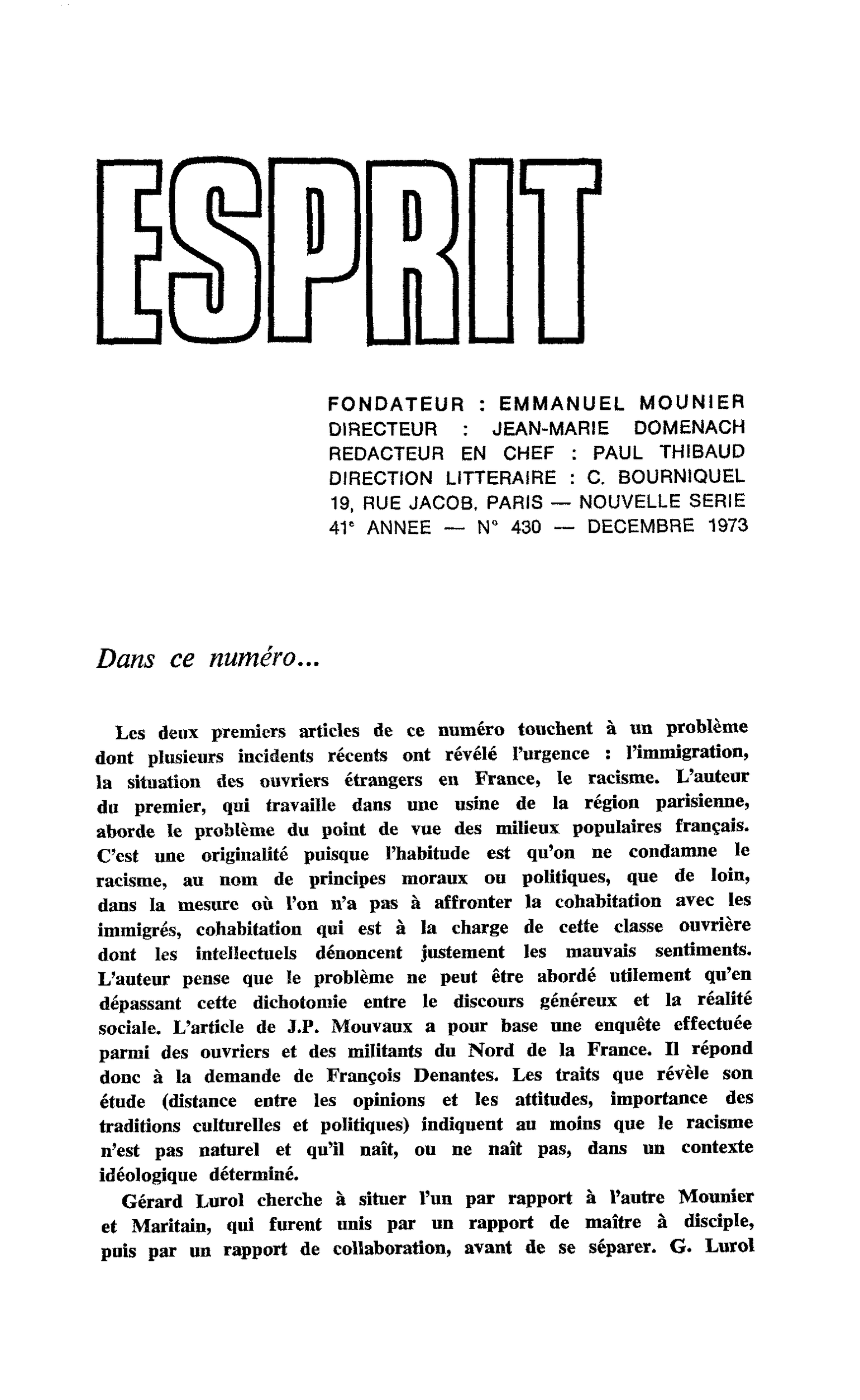 Dans ce numéro…