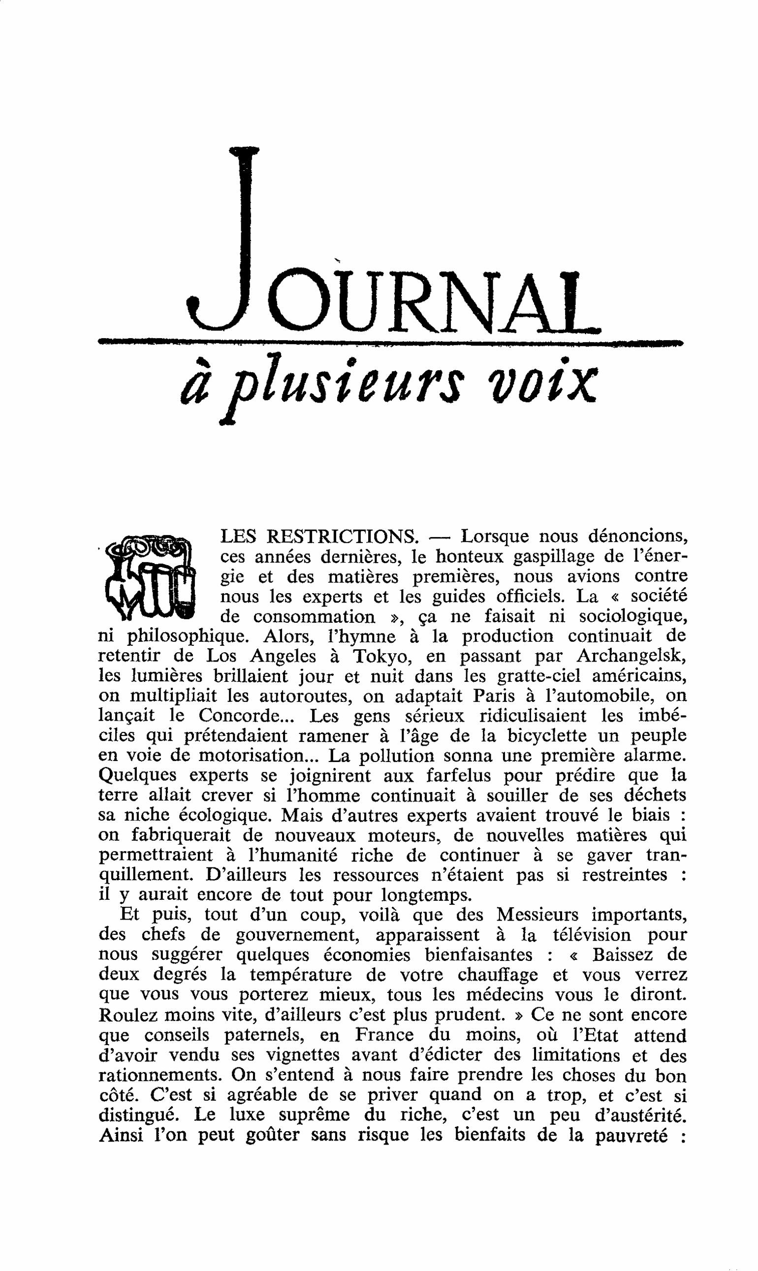 LES RESTRICTIONS