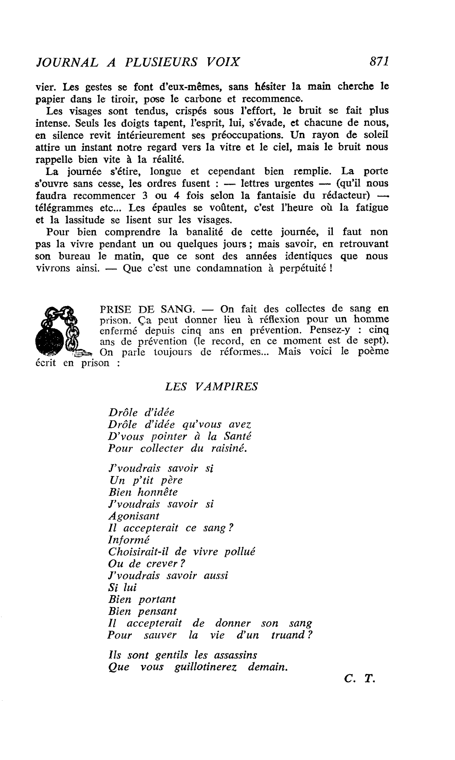 PRISE DE SANG