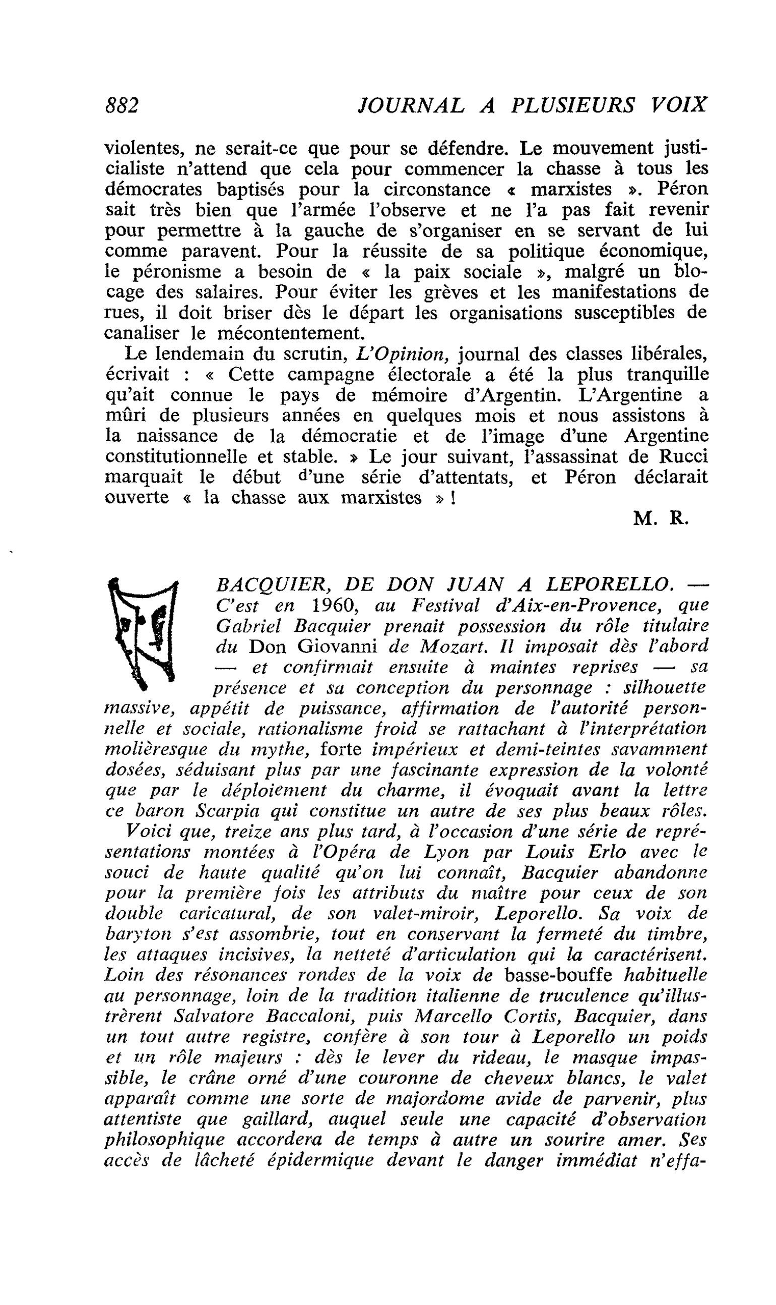 BACQUIER, DE DON JUAN A LEPORELLO