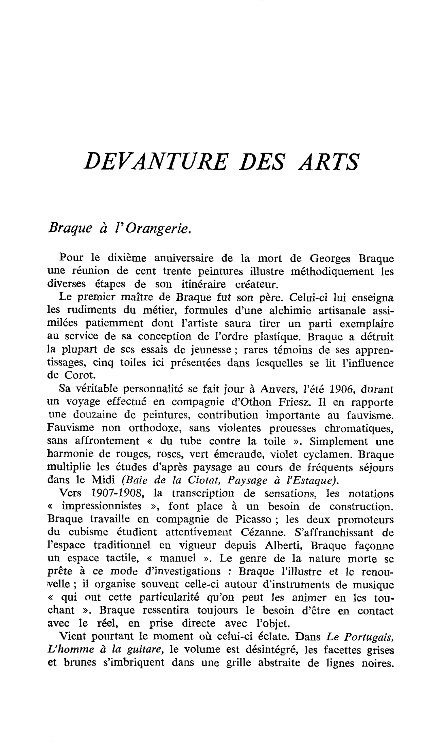 Braque à l’Orangerie