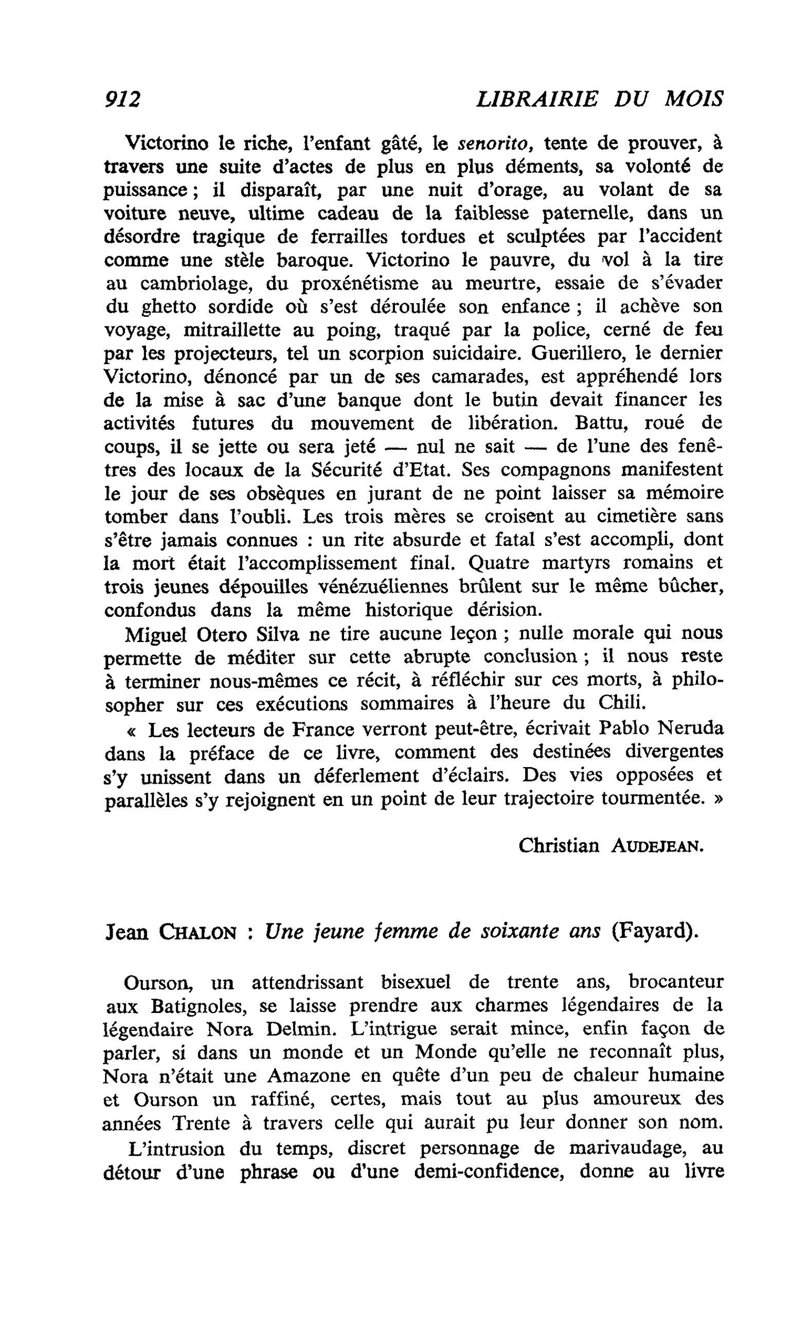 Jean Chalon : Une jeune femme de soixante ans