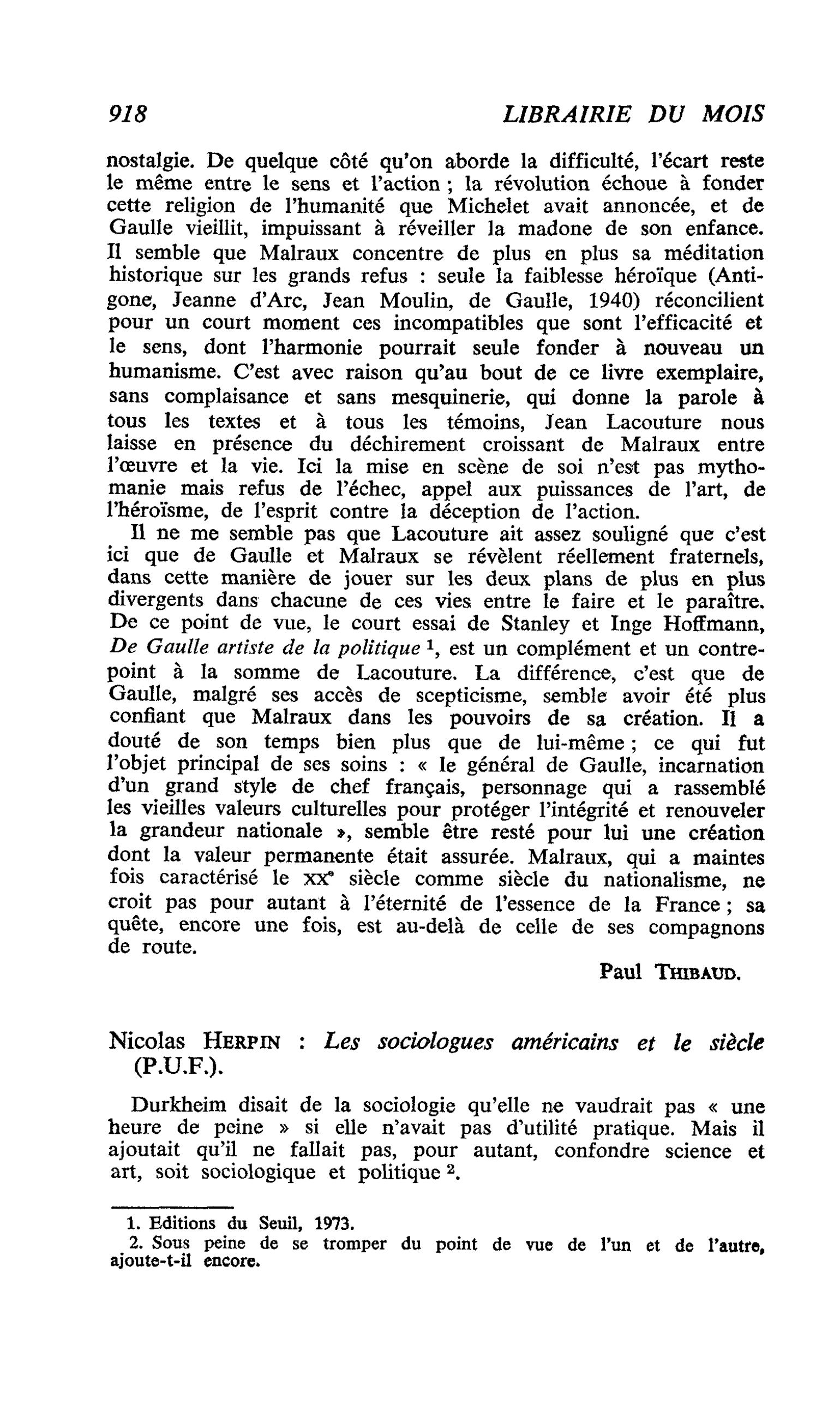Nicolas Herpin : Les sociologues américains et le siècle