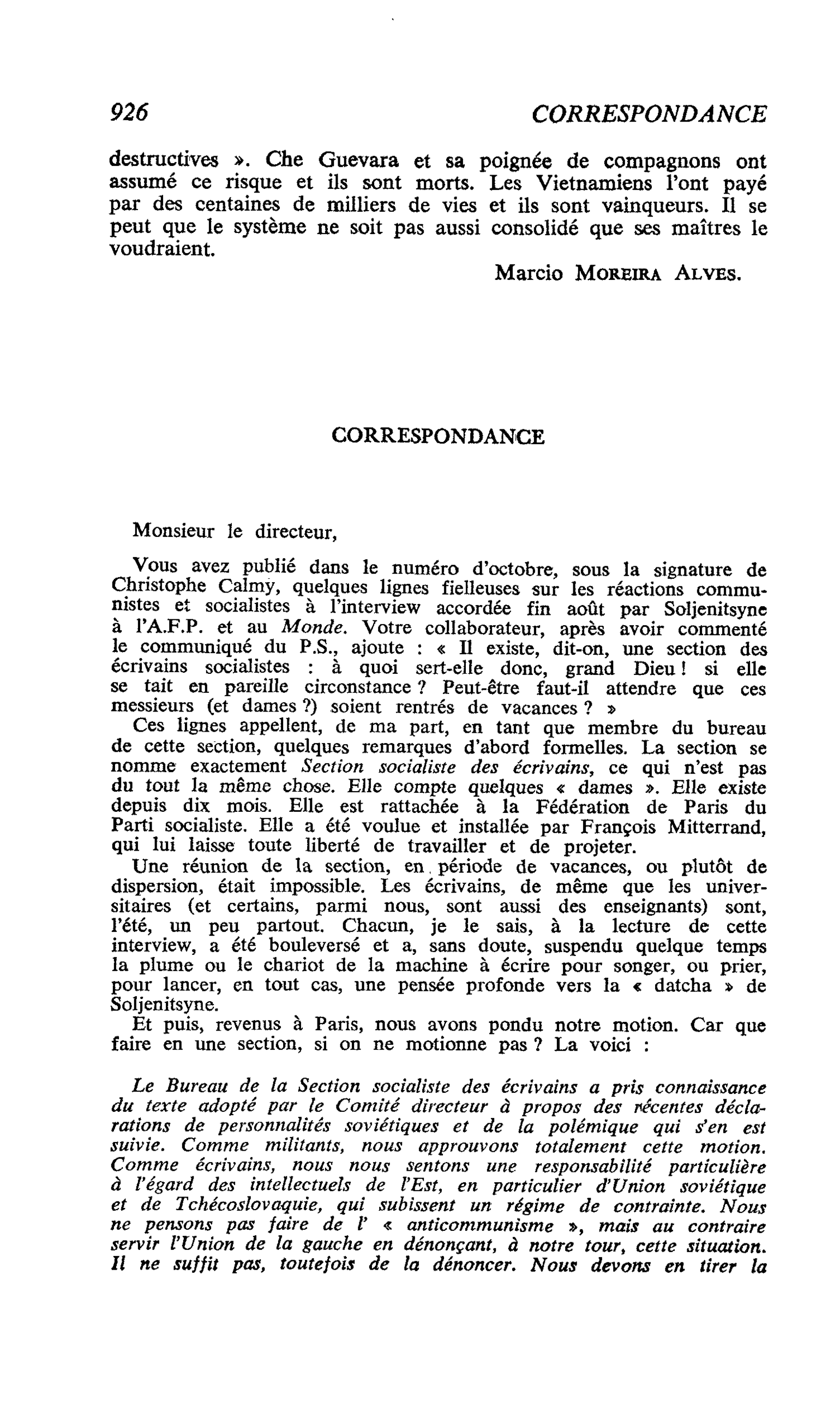 Correspondance