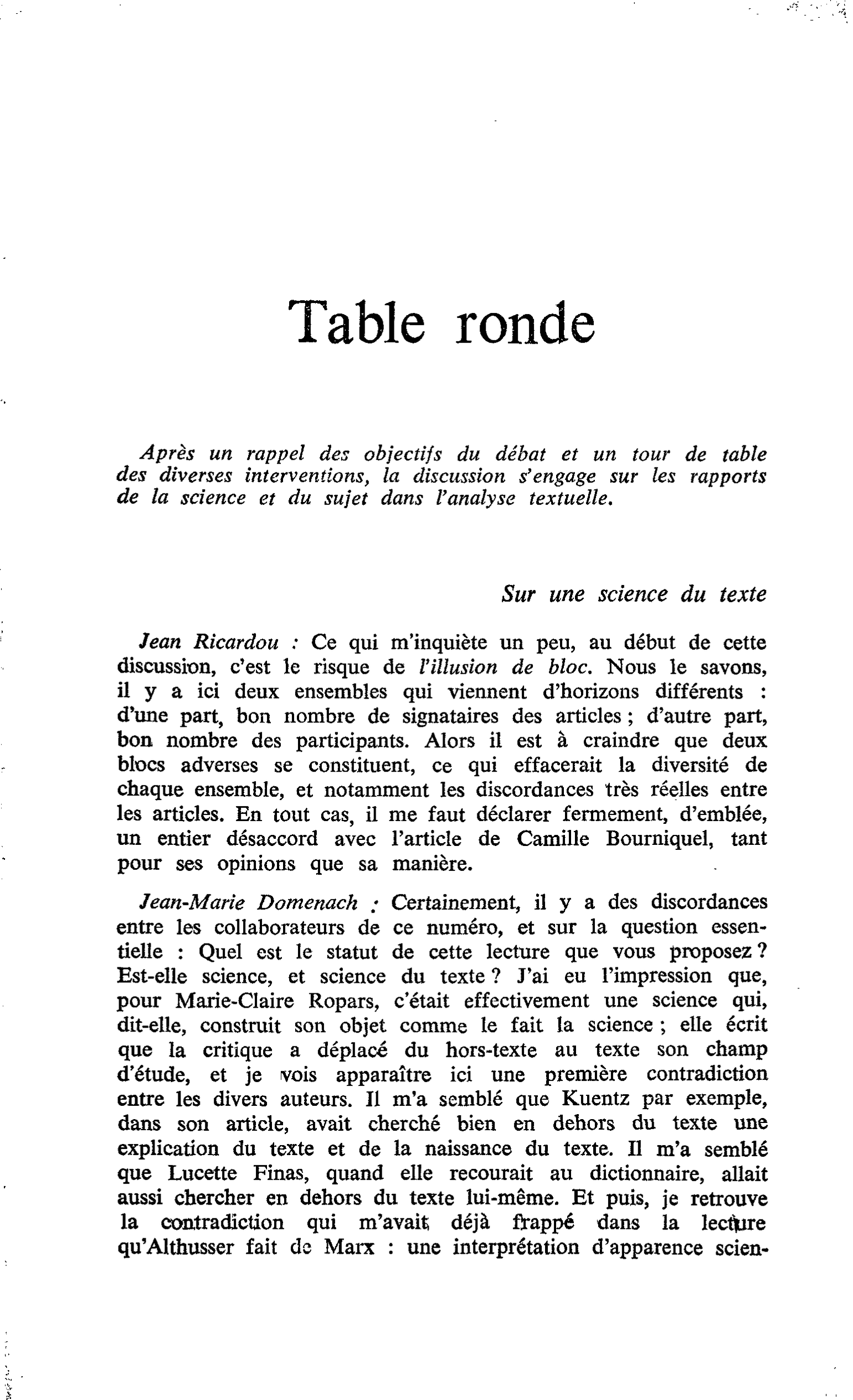 Table ronde