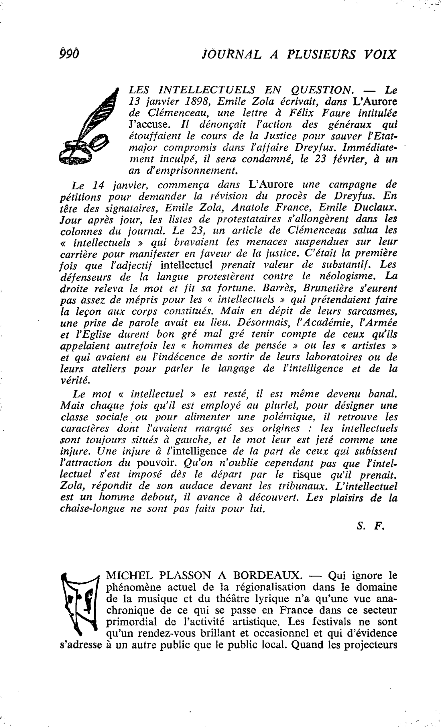 LES INTELLECTUELS EN QUESTION