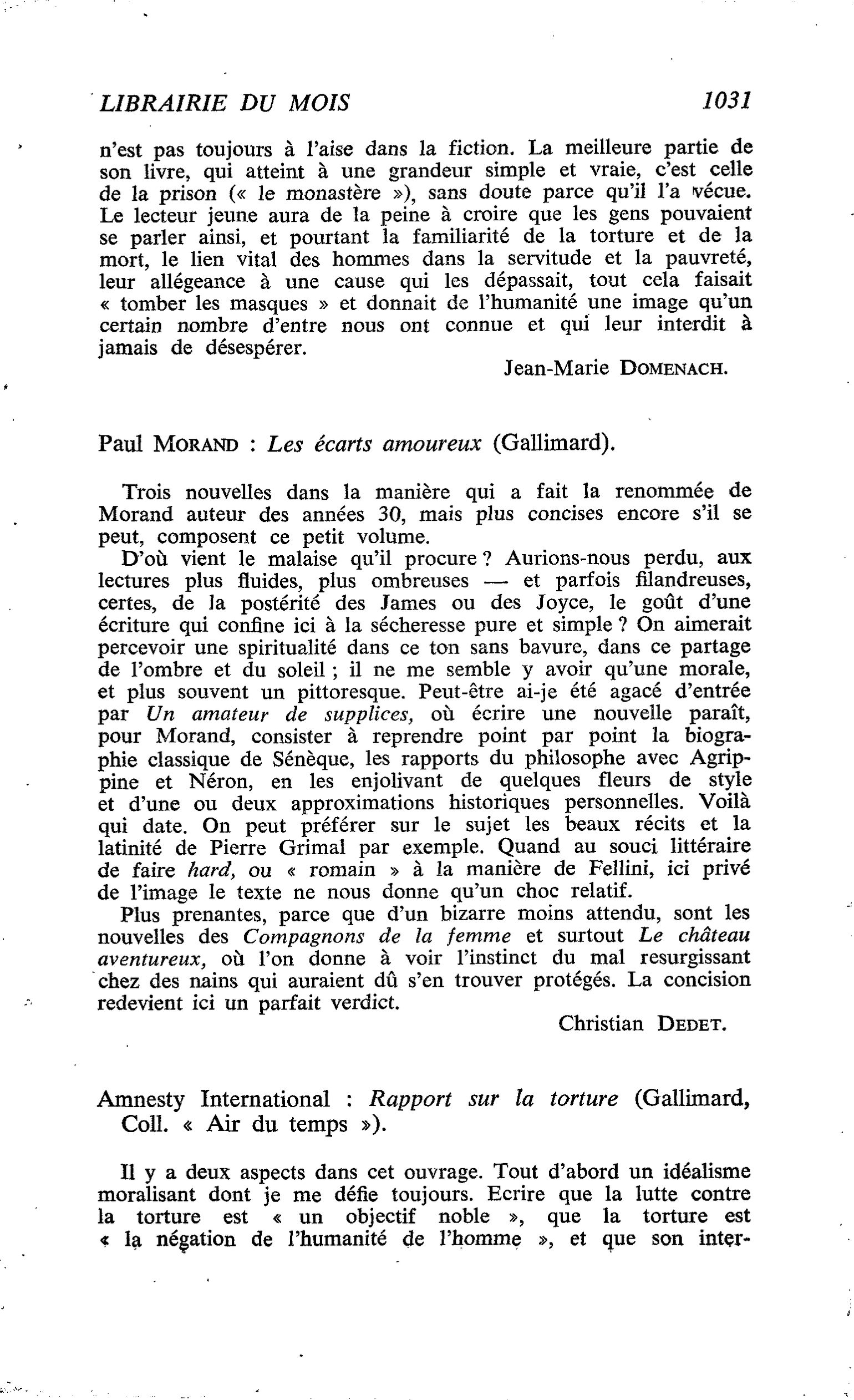 Paul Morand : Les écarts amoureux