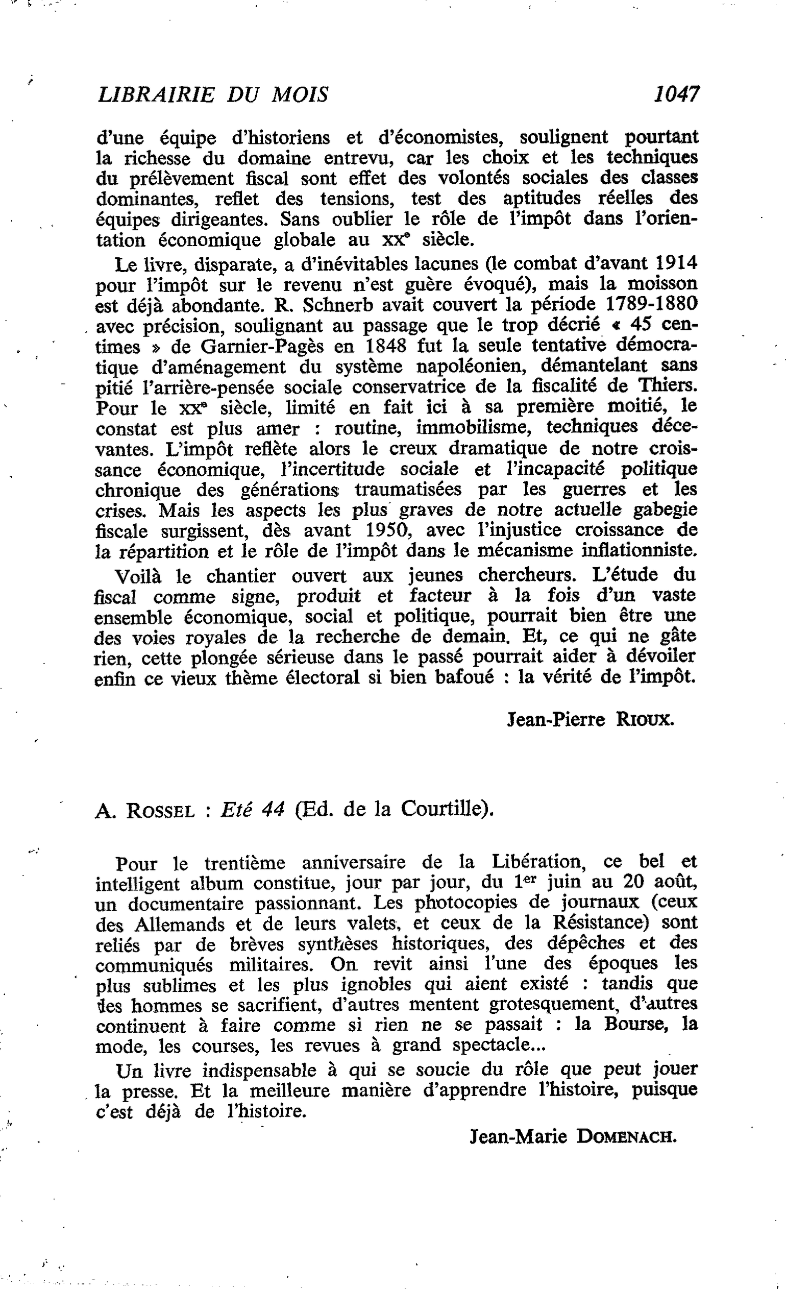A. Rossel : Eté 44