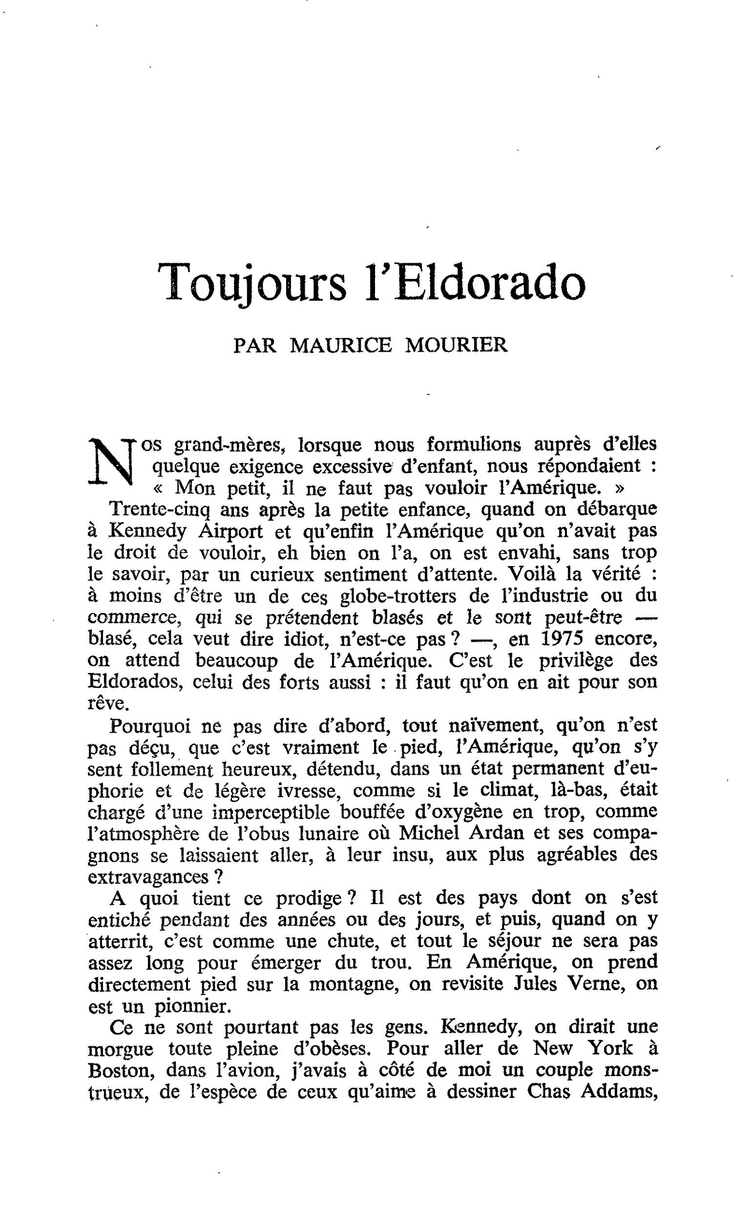 Toujours l’Eldorado