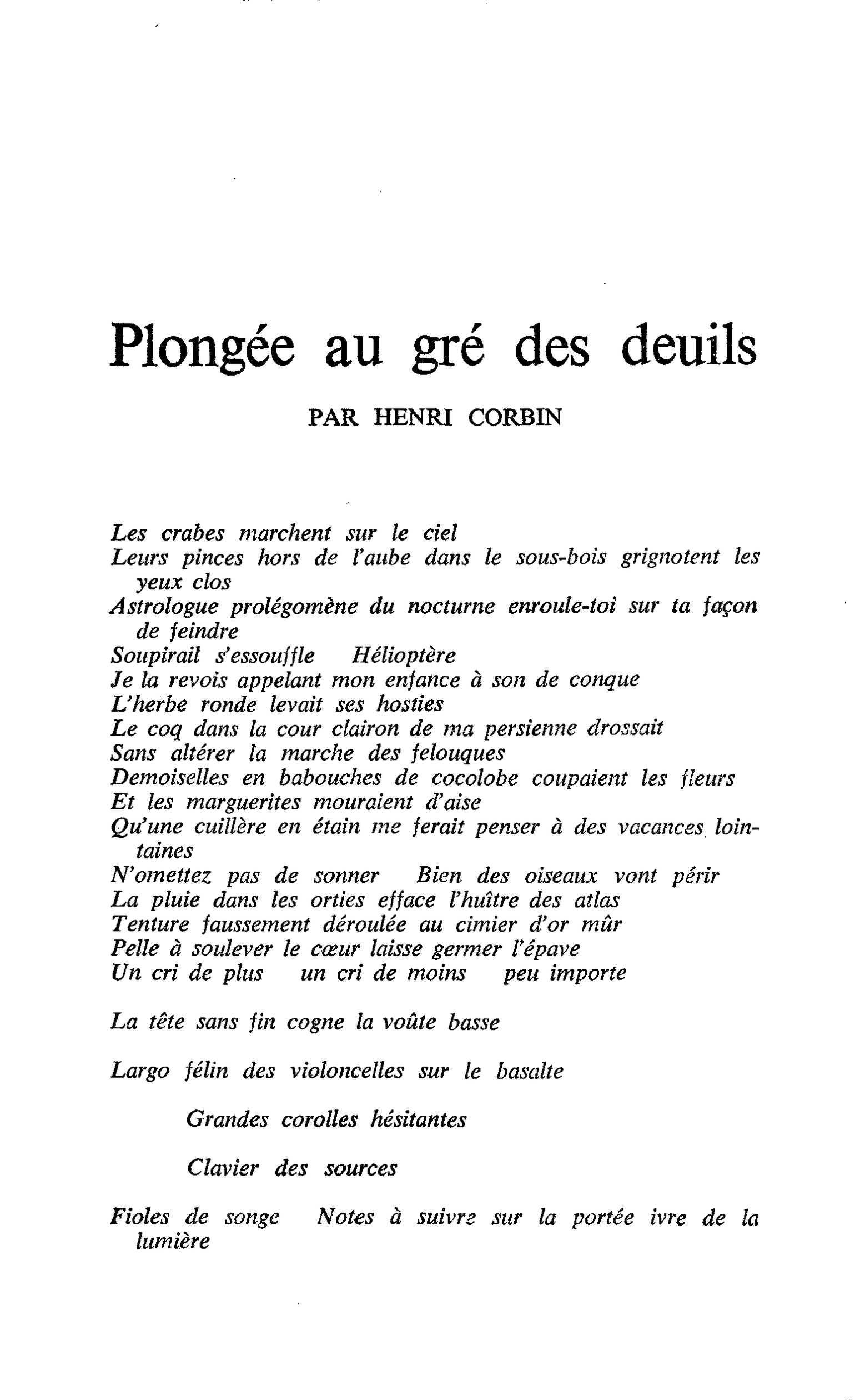 Plongée au gré des deuils