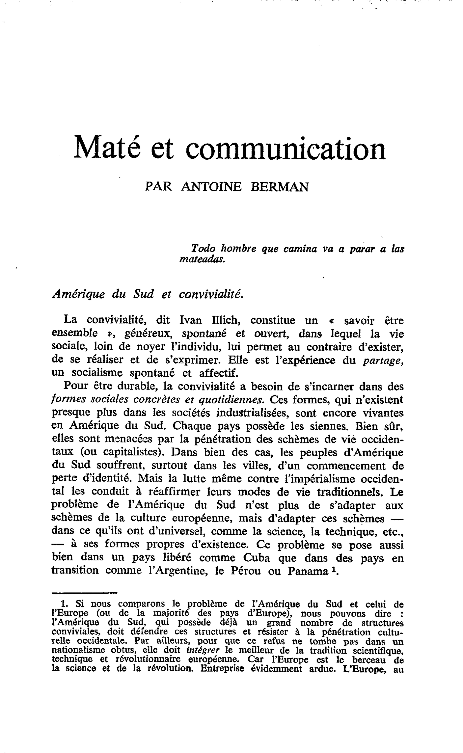 Maté et communication