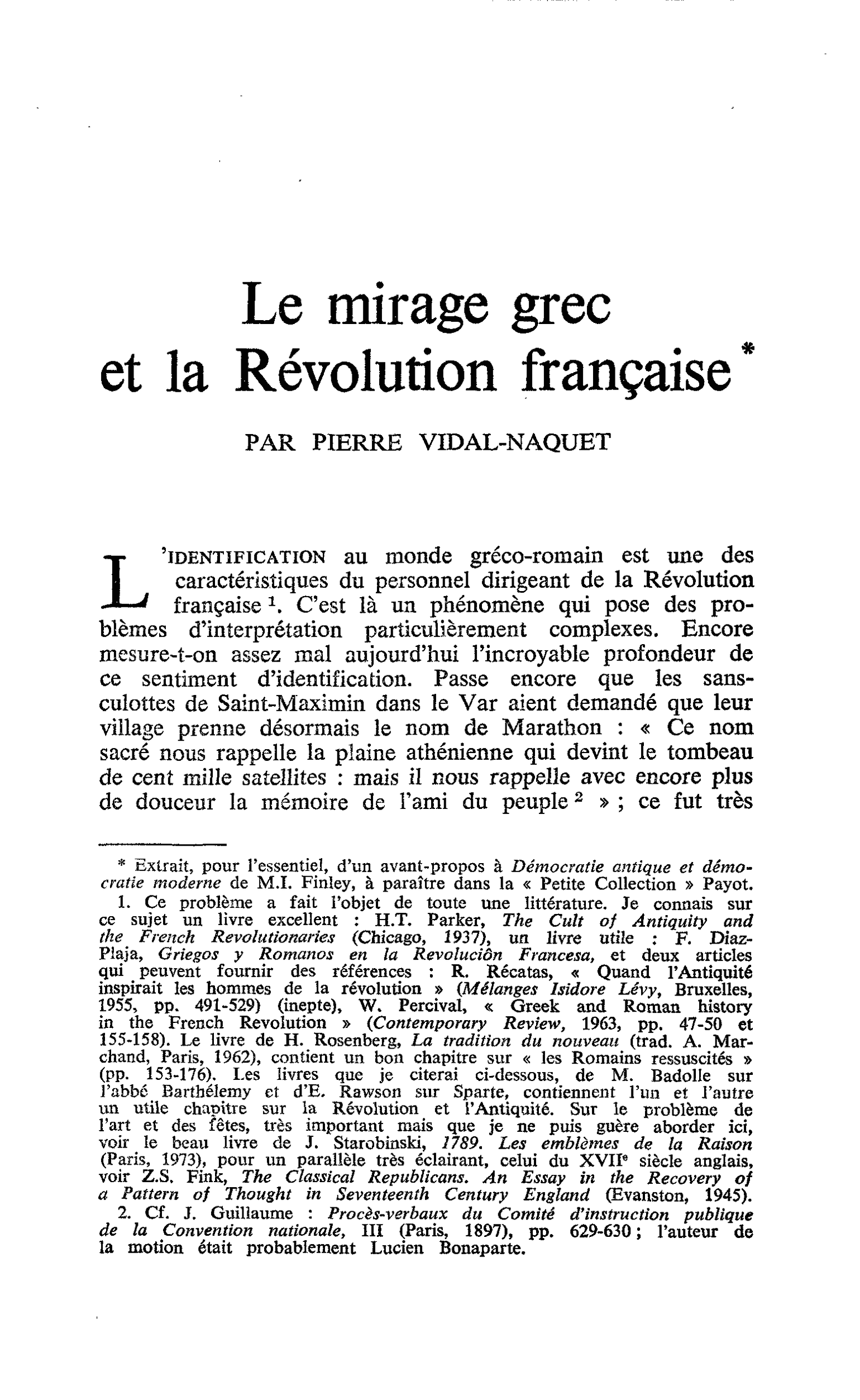 Le mirage grec et la Révolution française