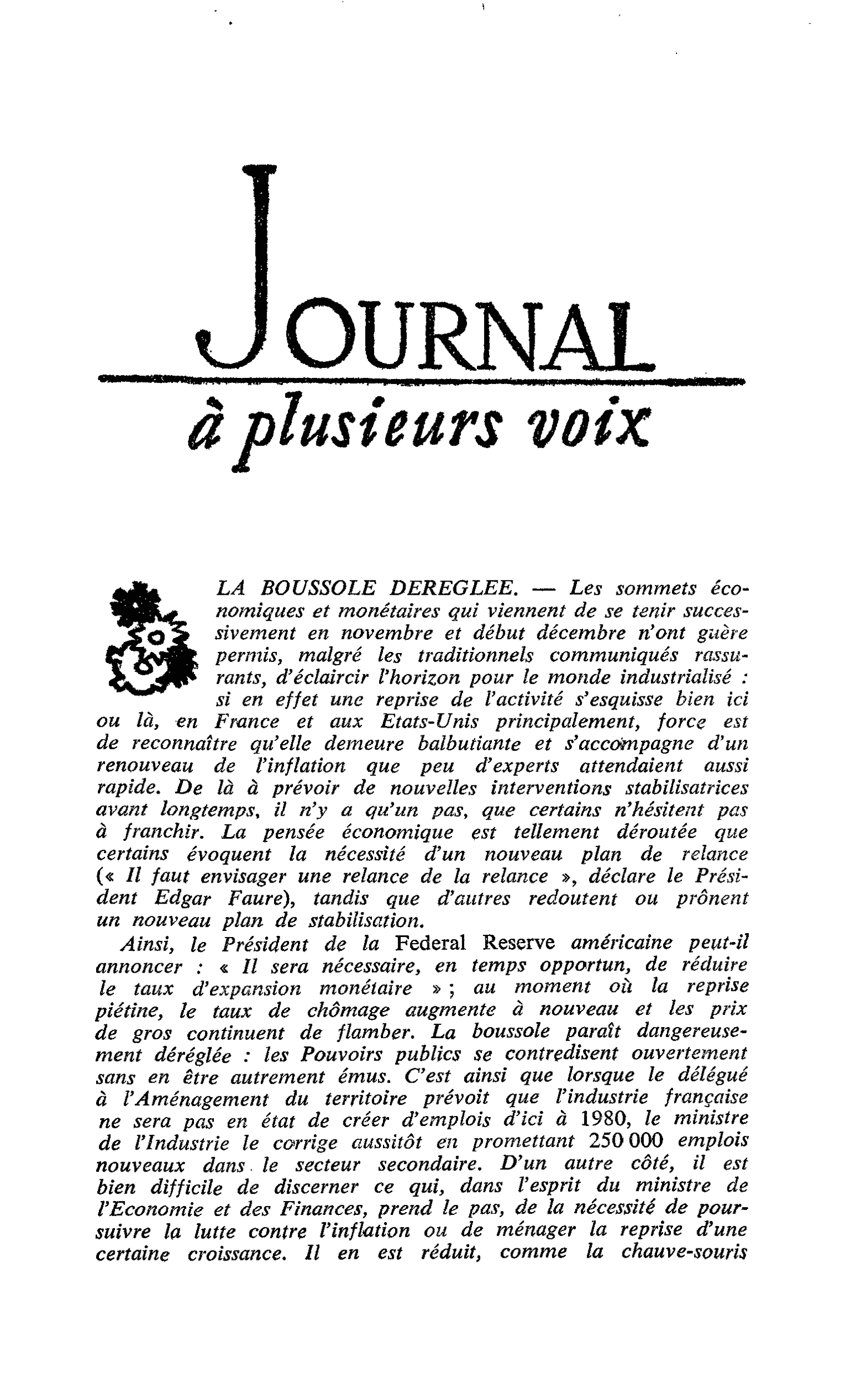 LA BOUSSOLE DEREGLEE