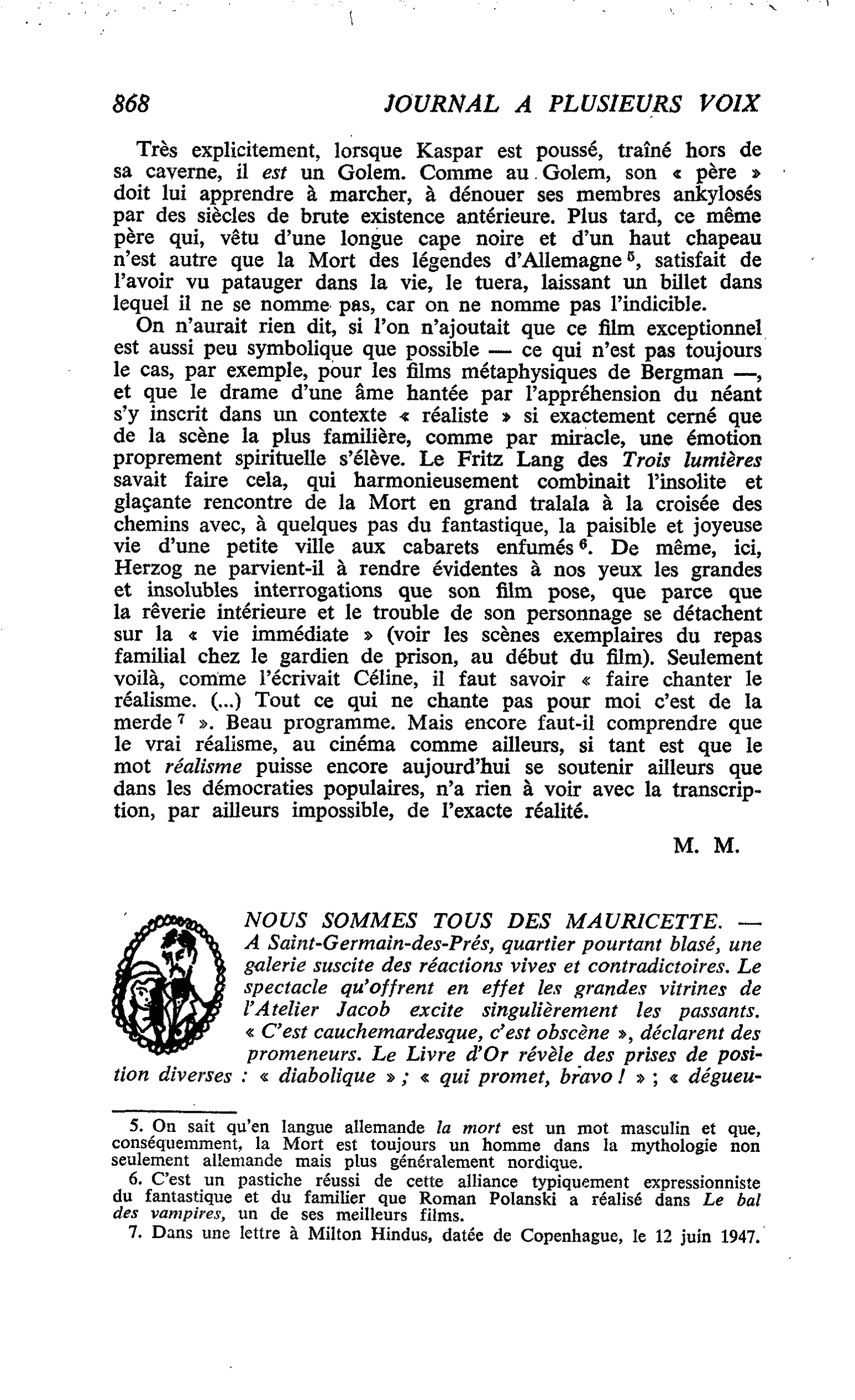 NOUS SOMMES TOUS DES MAURICETTE