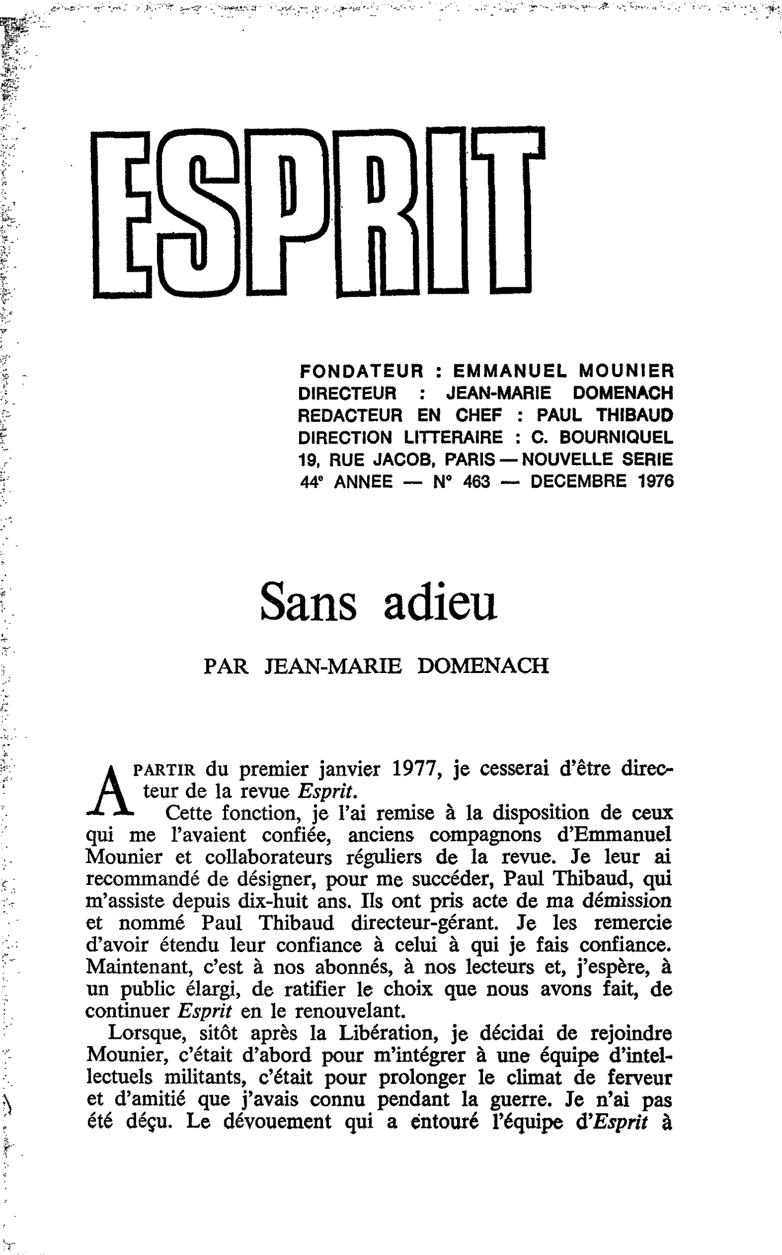 Sans adieu