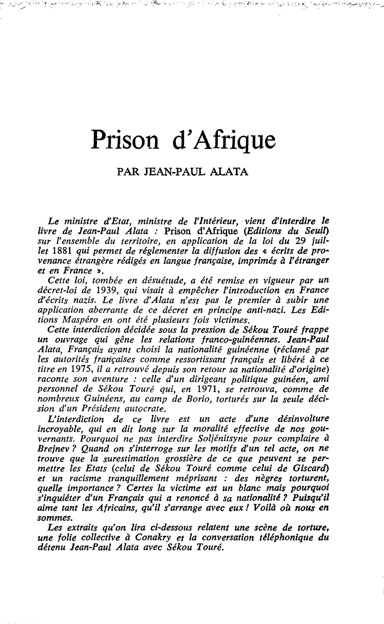 Prison d’Afrique