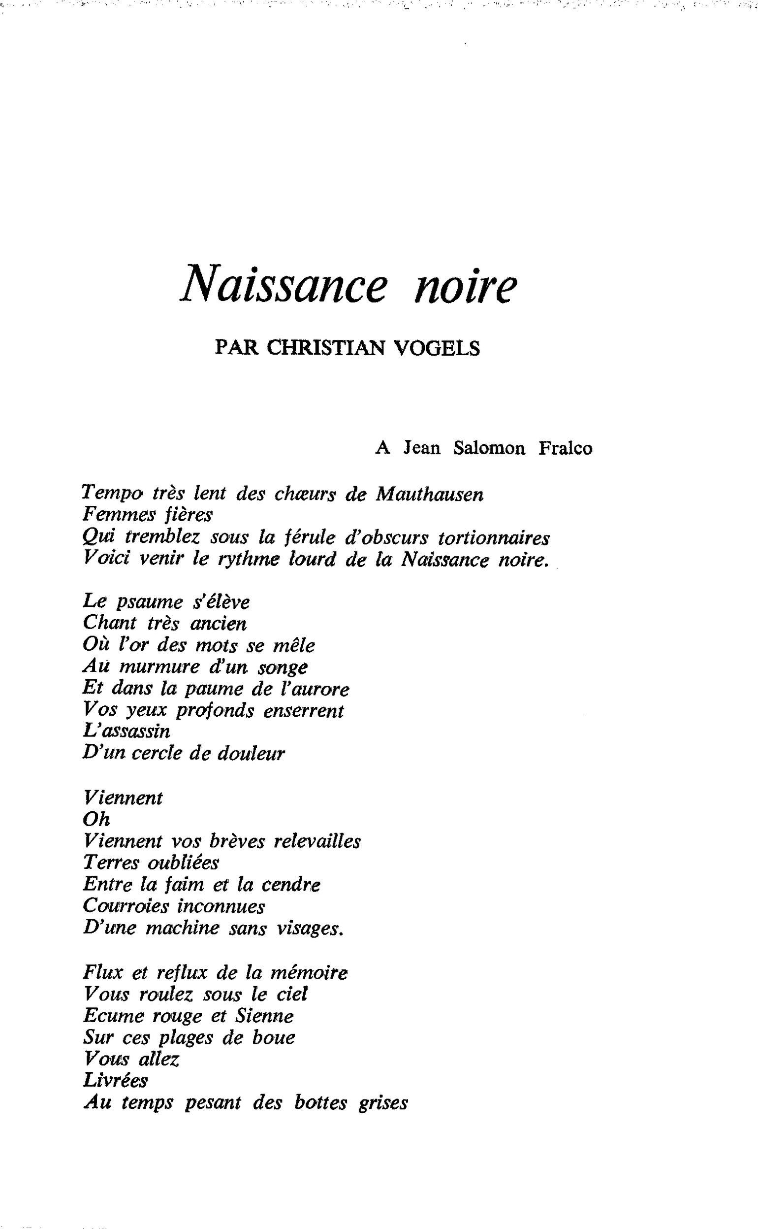 Naissance noire