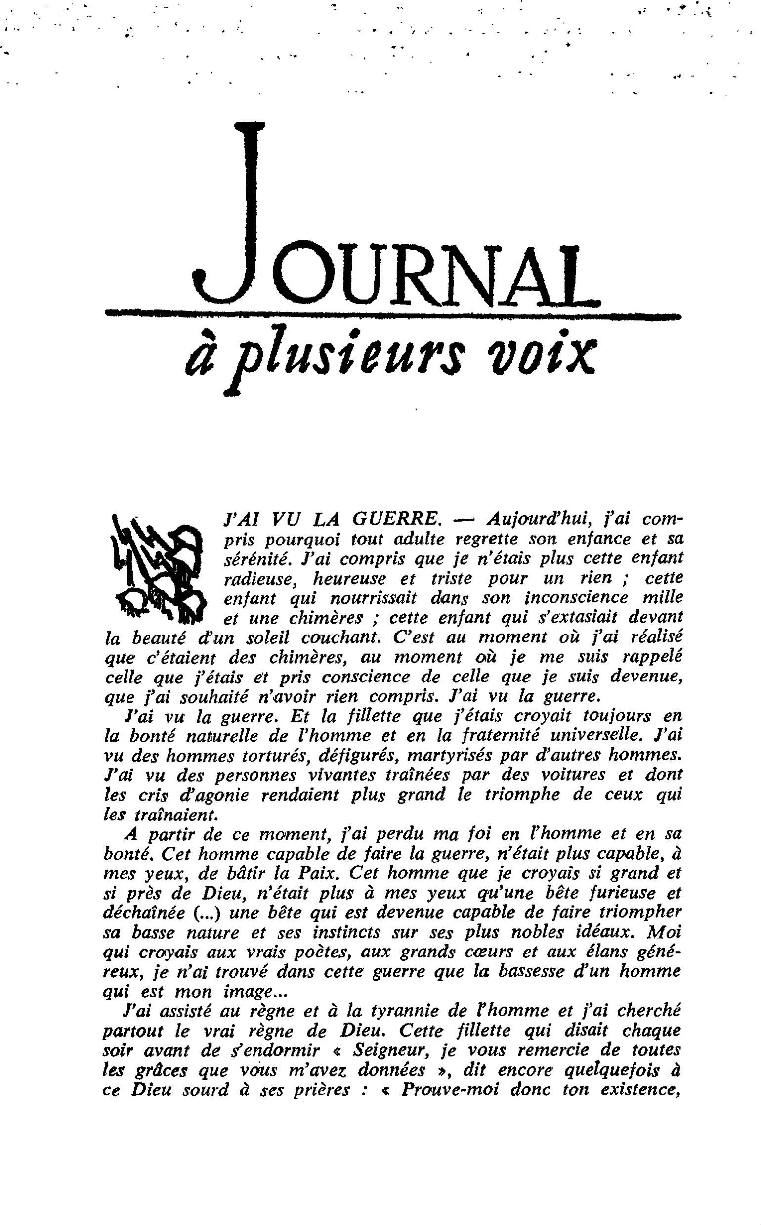 J’AI VU LA GUERRE