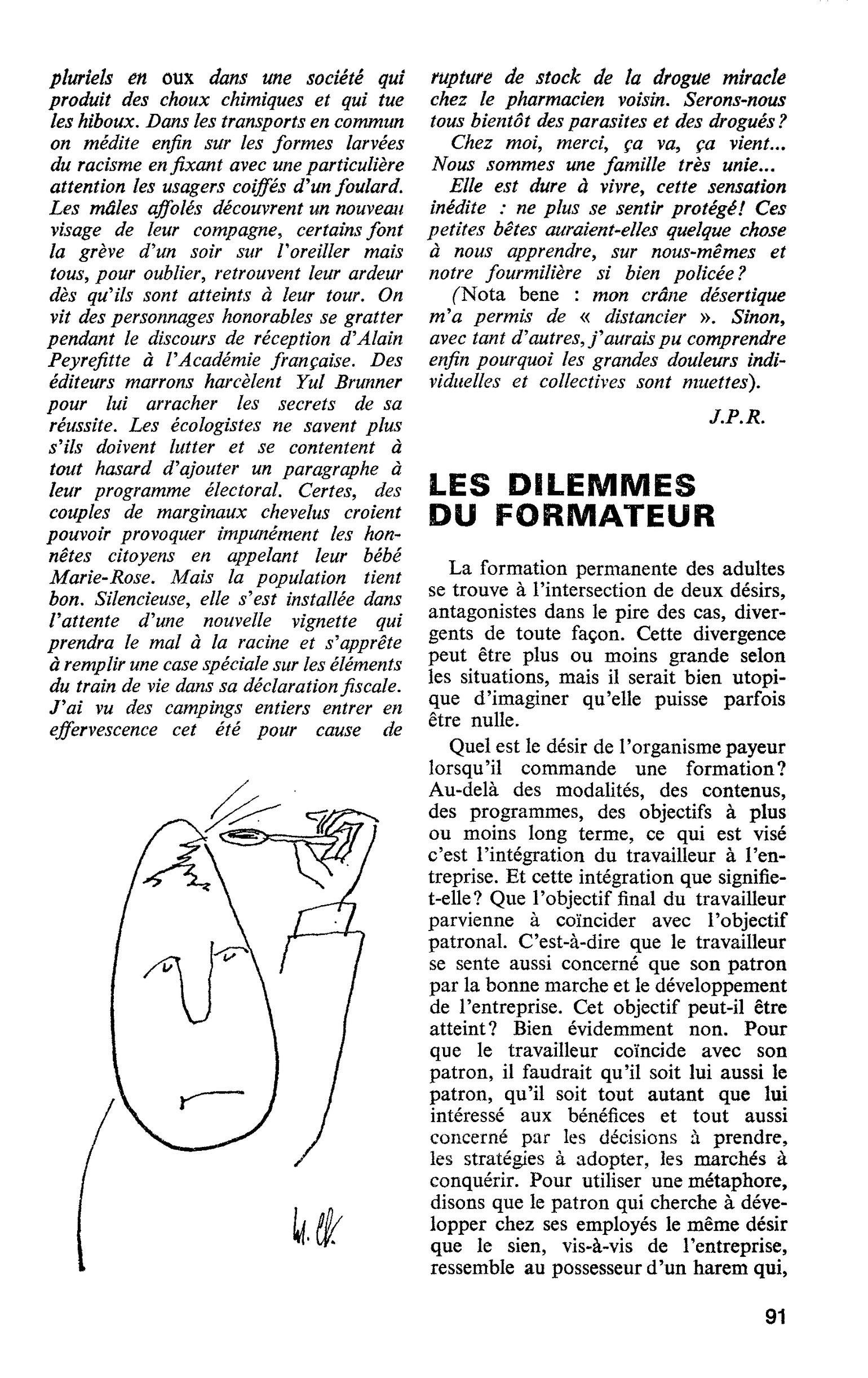 LES DILEMMES DU FORMATEUR