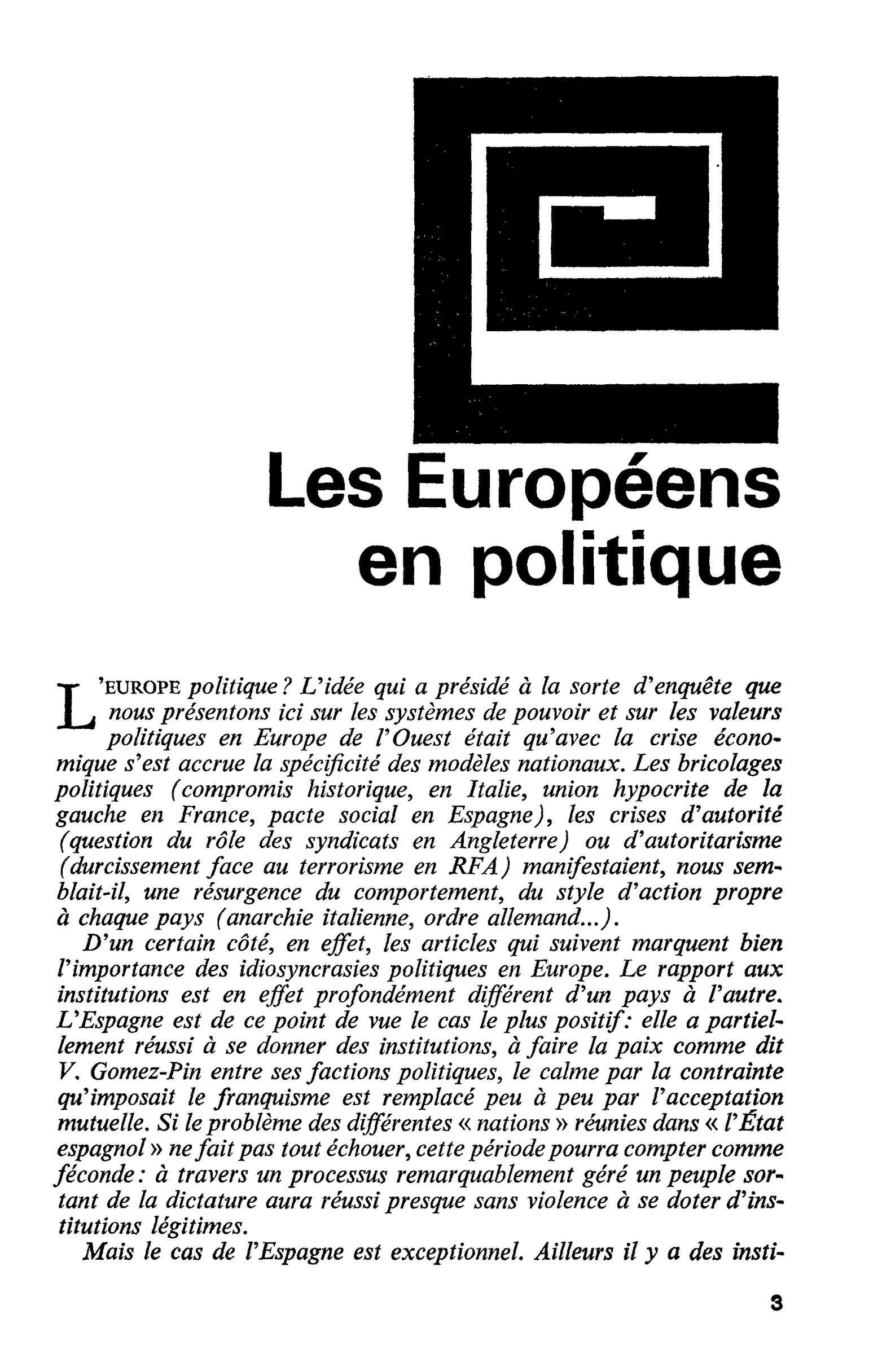 Les Européens en politique