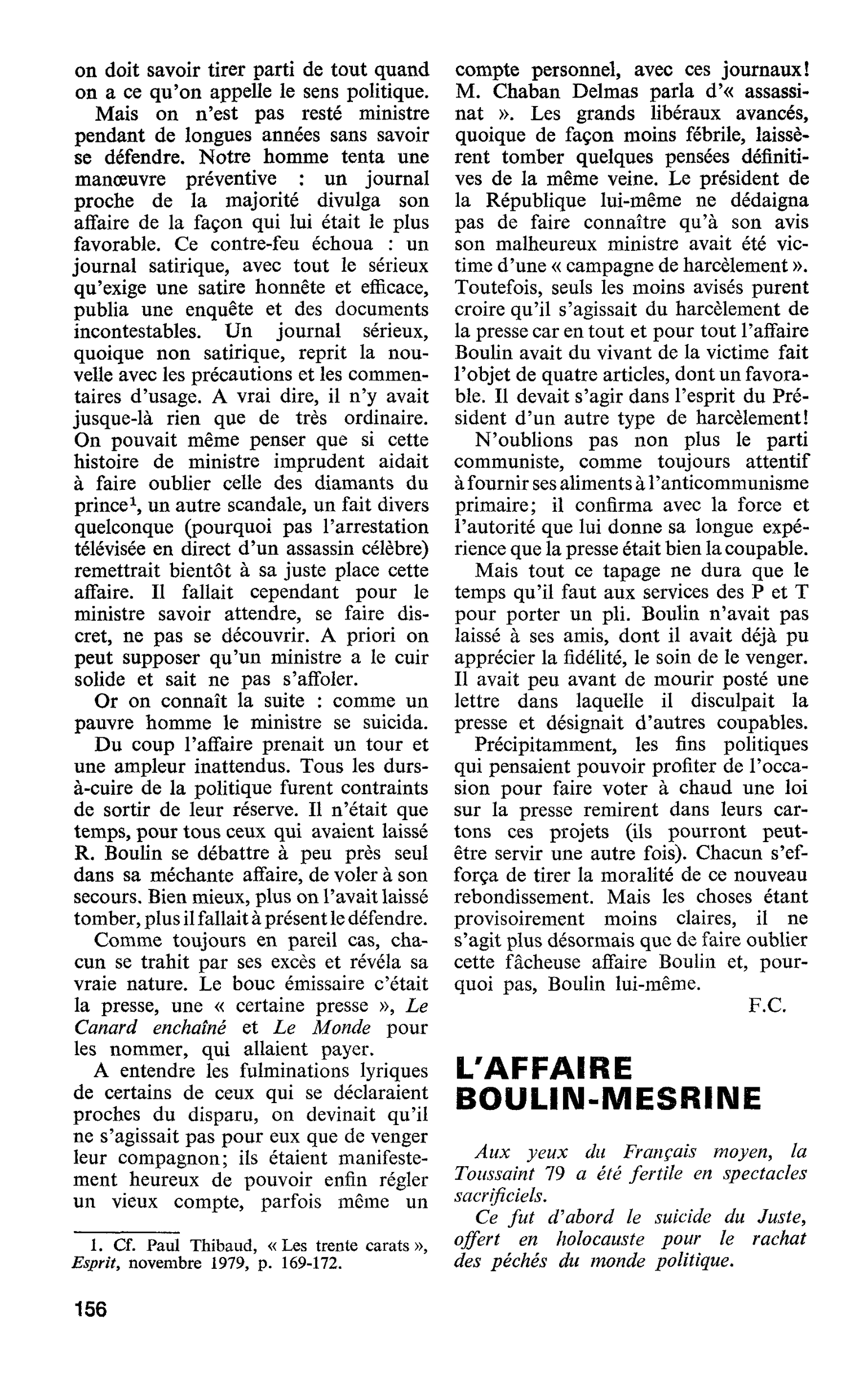L’AFFAIRE BOULIN-MESRINE