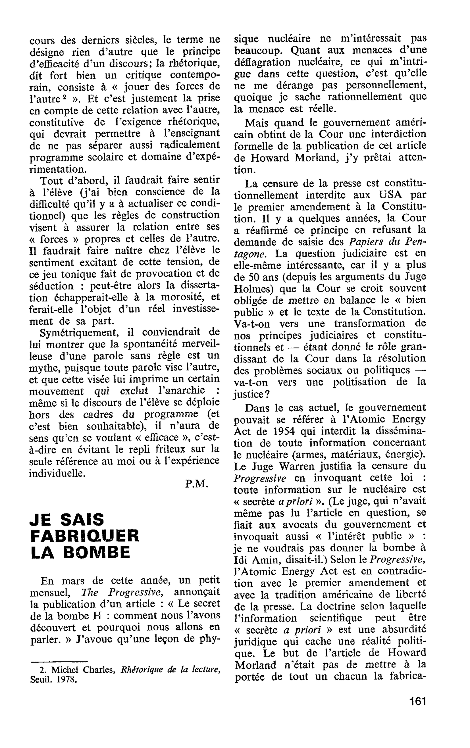 JE SAIS FABRIQUER LA BOMBE