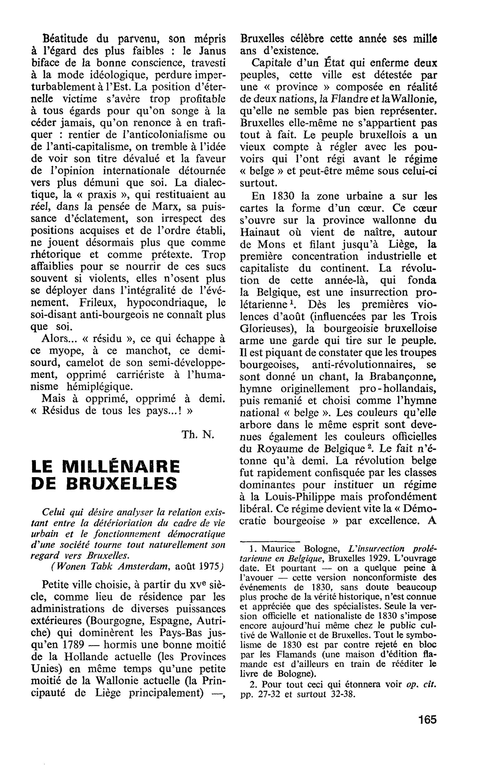 LE MILLÉNAIRE DE BRUXELLES