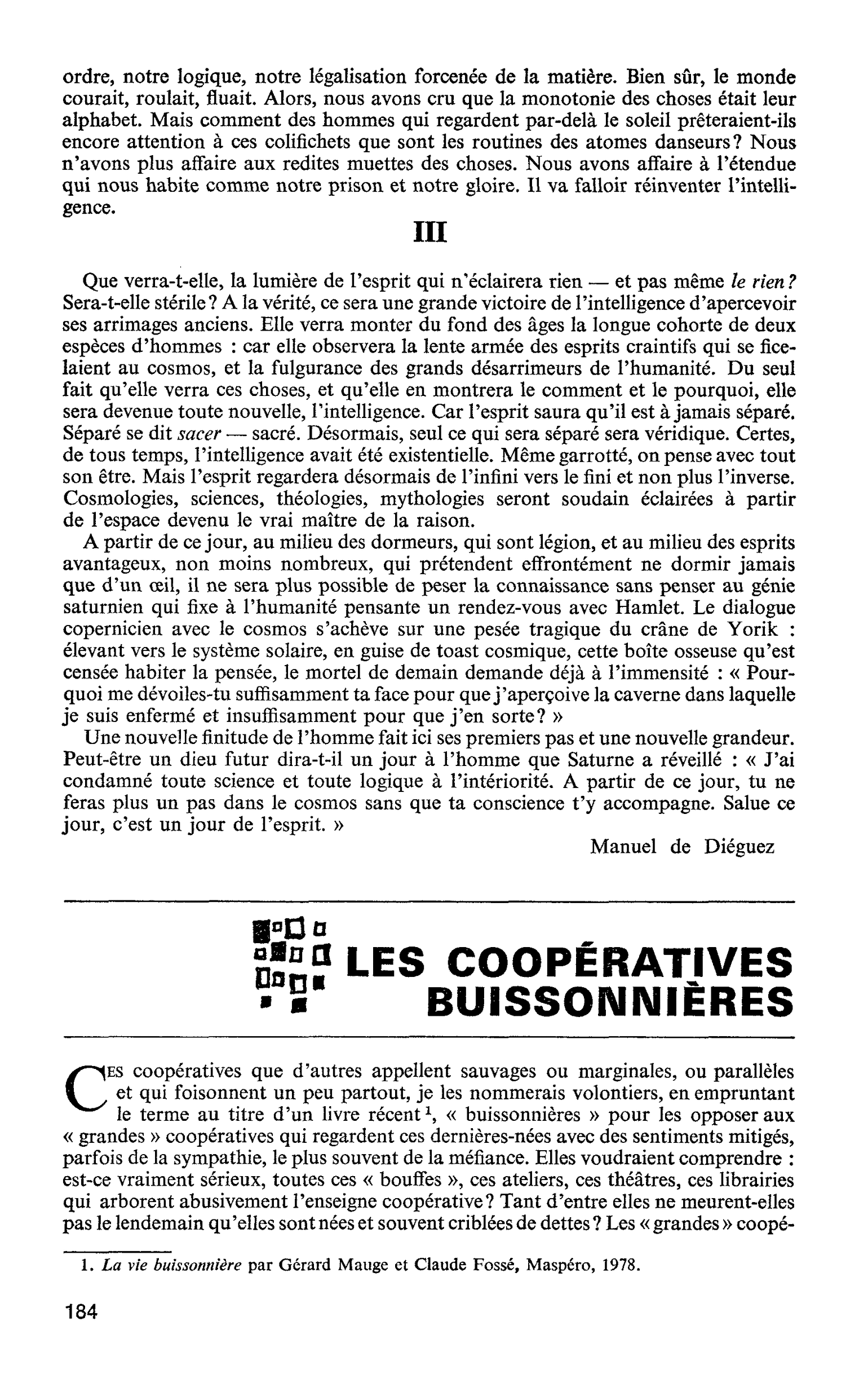 LES COOPÉRATIVES BUISSONNIÈRES