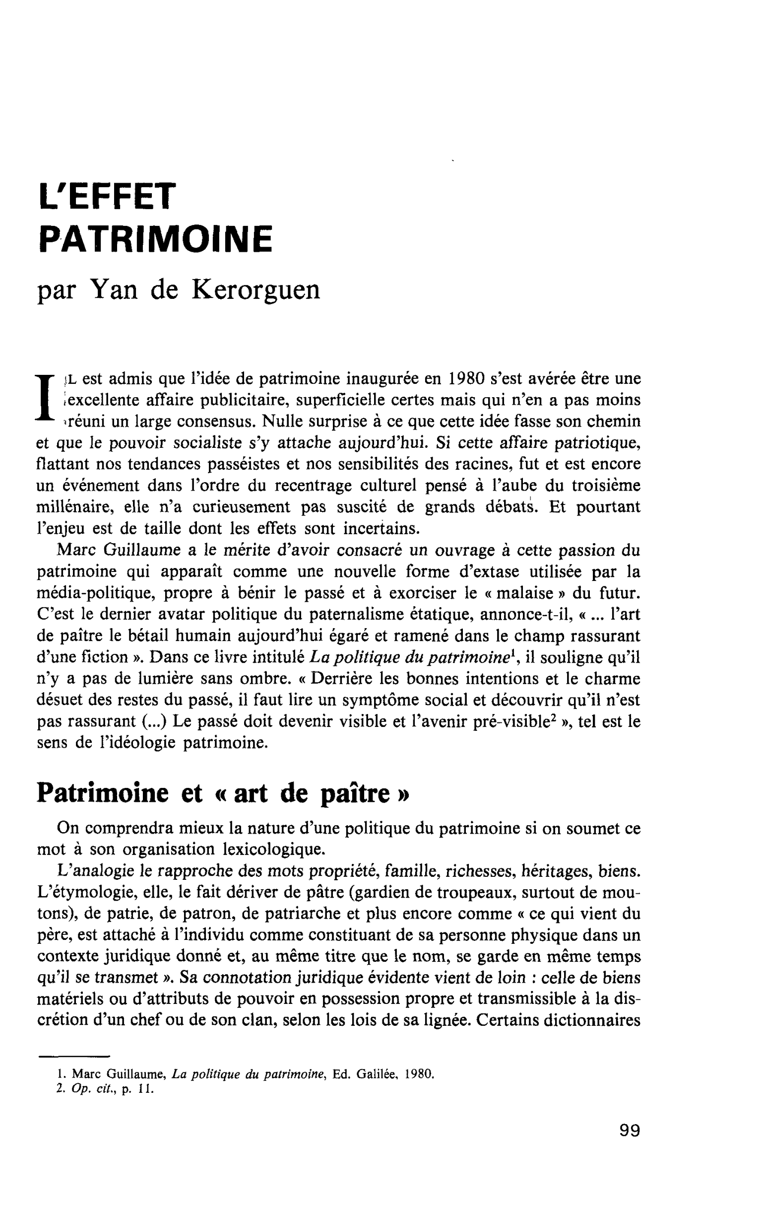 L’EFFET PATRIMOINE