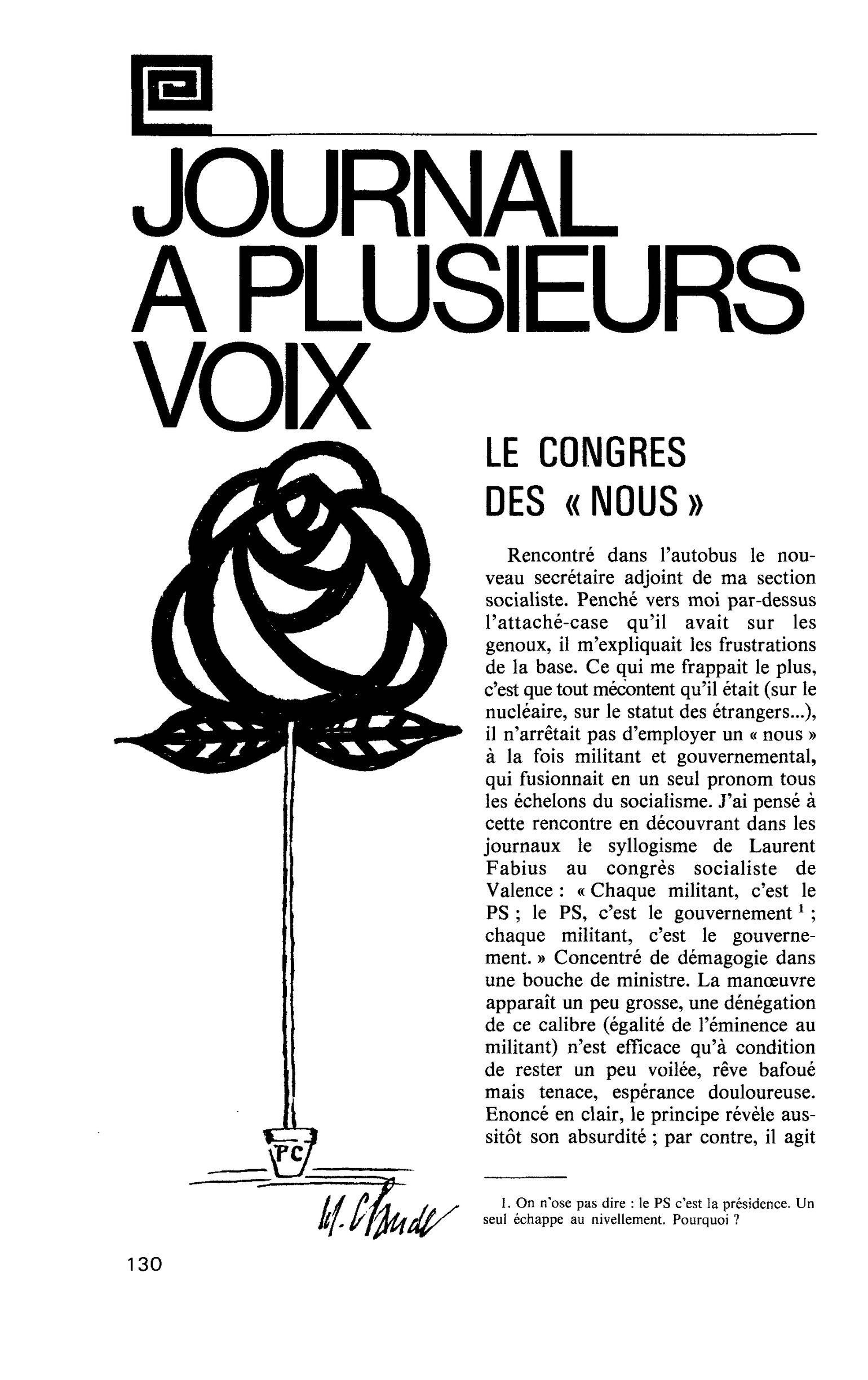 LE CONGRES DES « NOUS »
