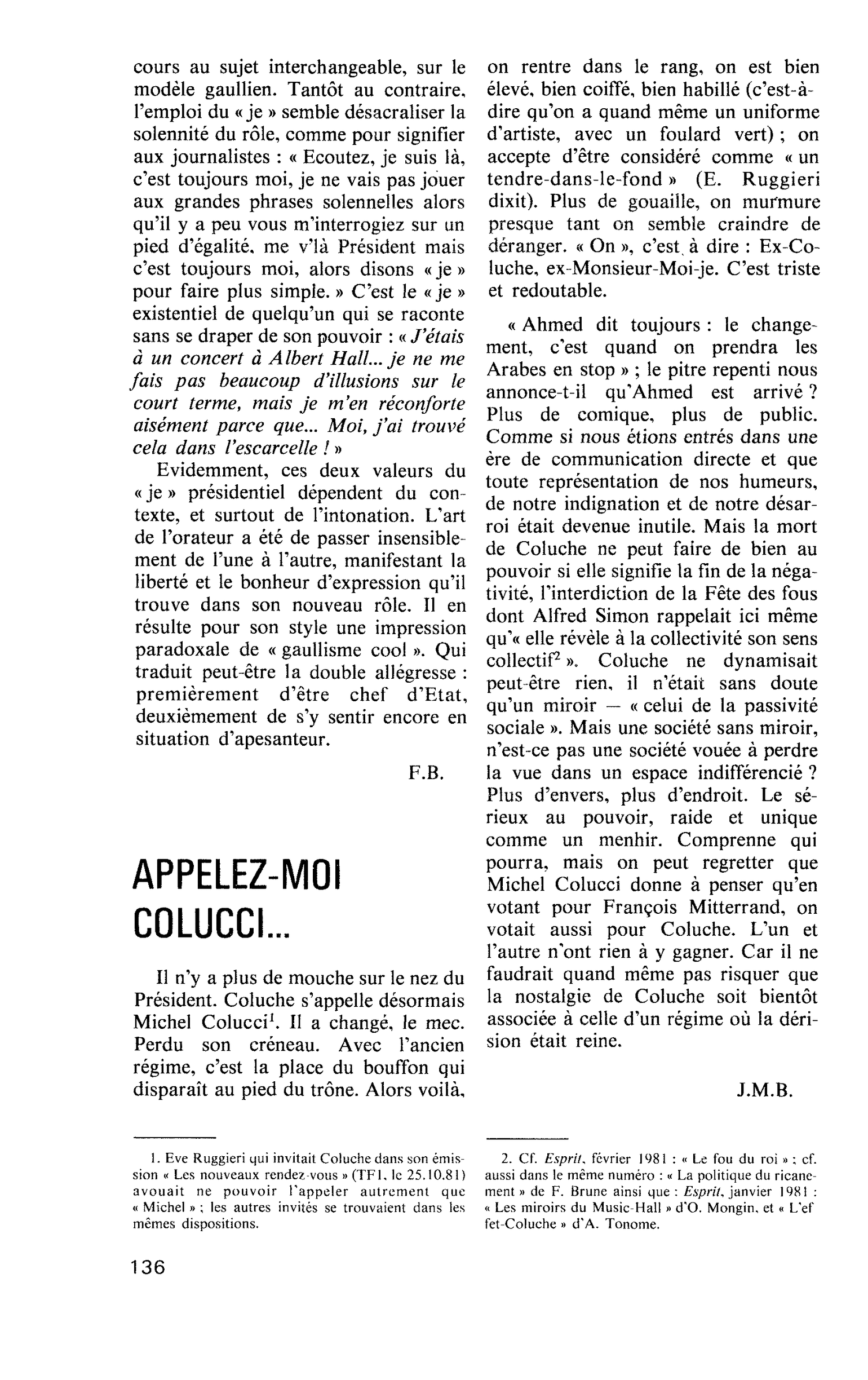 APPELEZ-MOI COLUCCI…