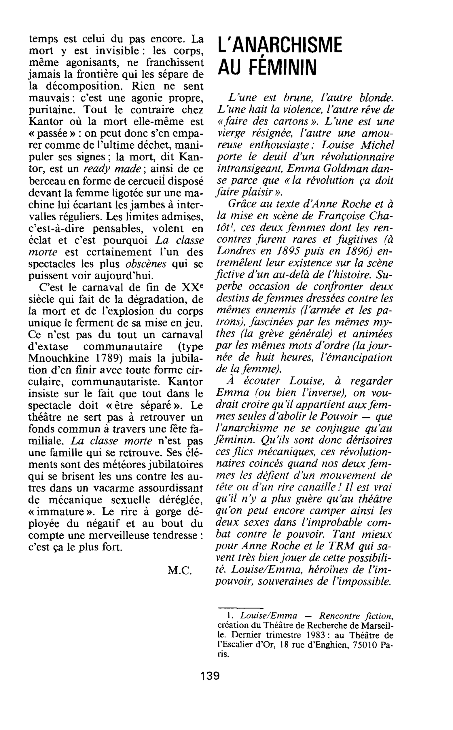 L’ANARCHISME AU FÉMININ