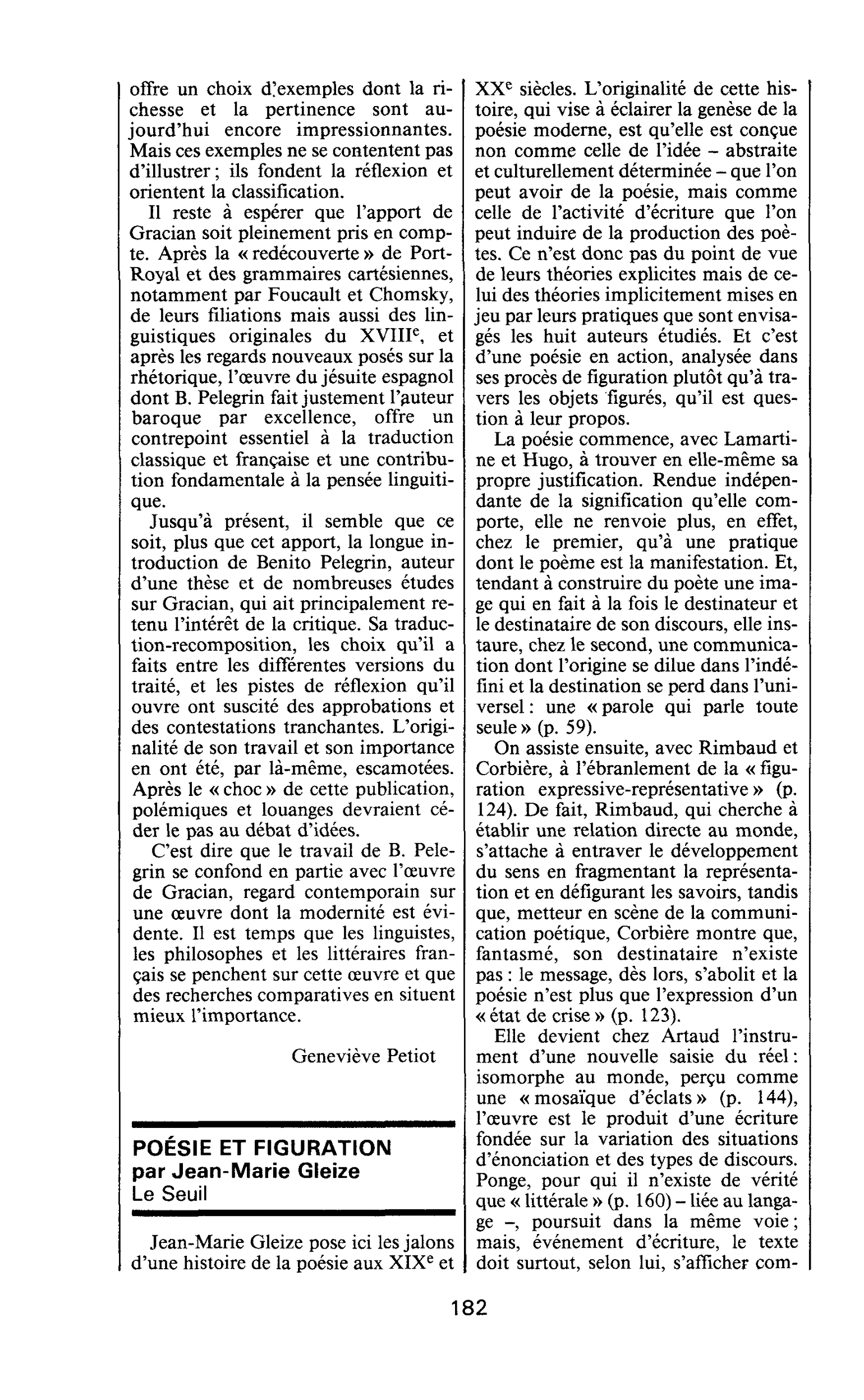 POÉSIE ET FIGURATION par Jean-Marie Gleize