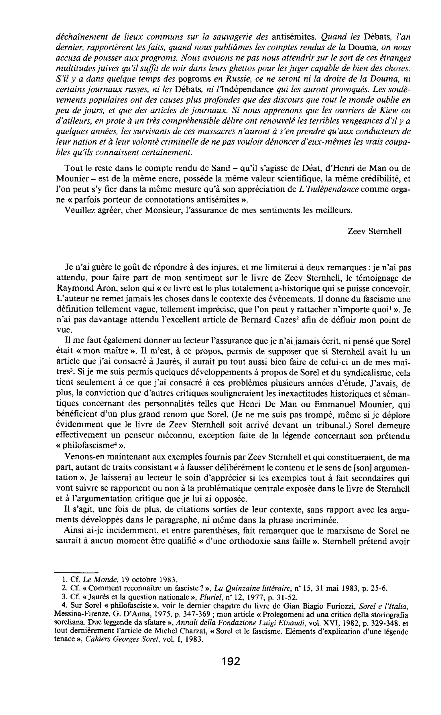 Correspondance