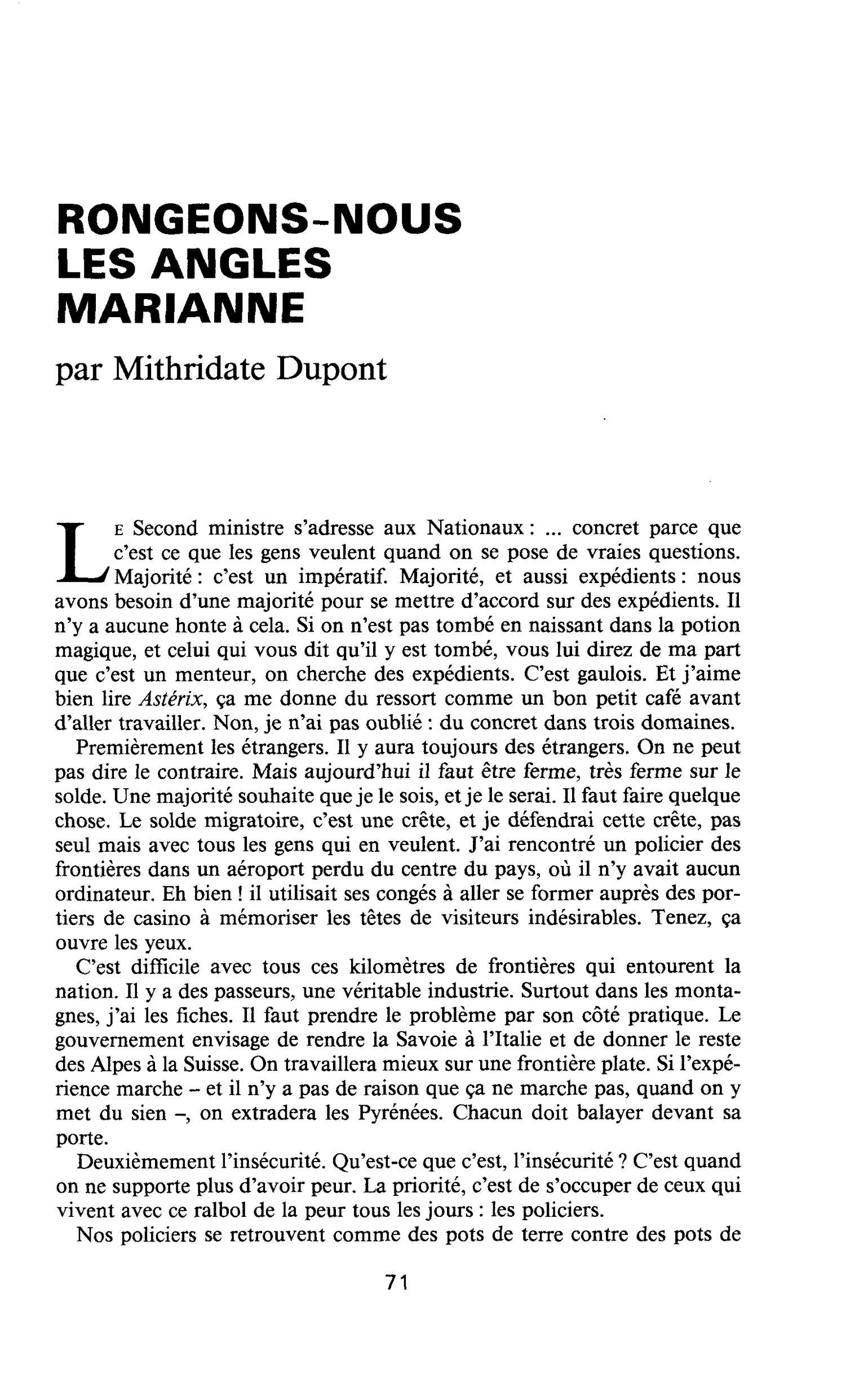 RONGEONS-NOUS LES ANGLES MARIANNE