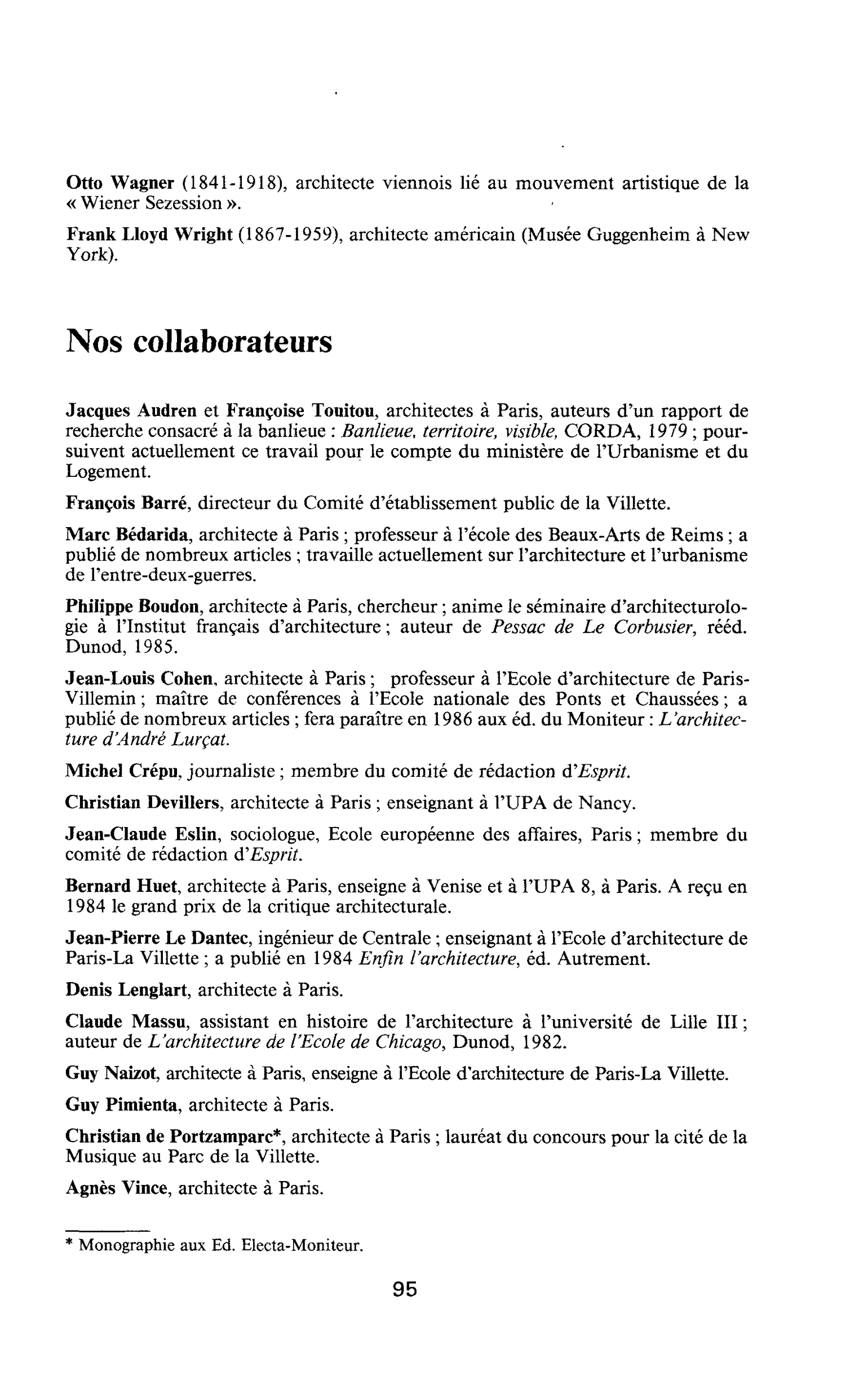 Nos collaborateurs