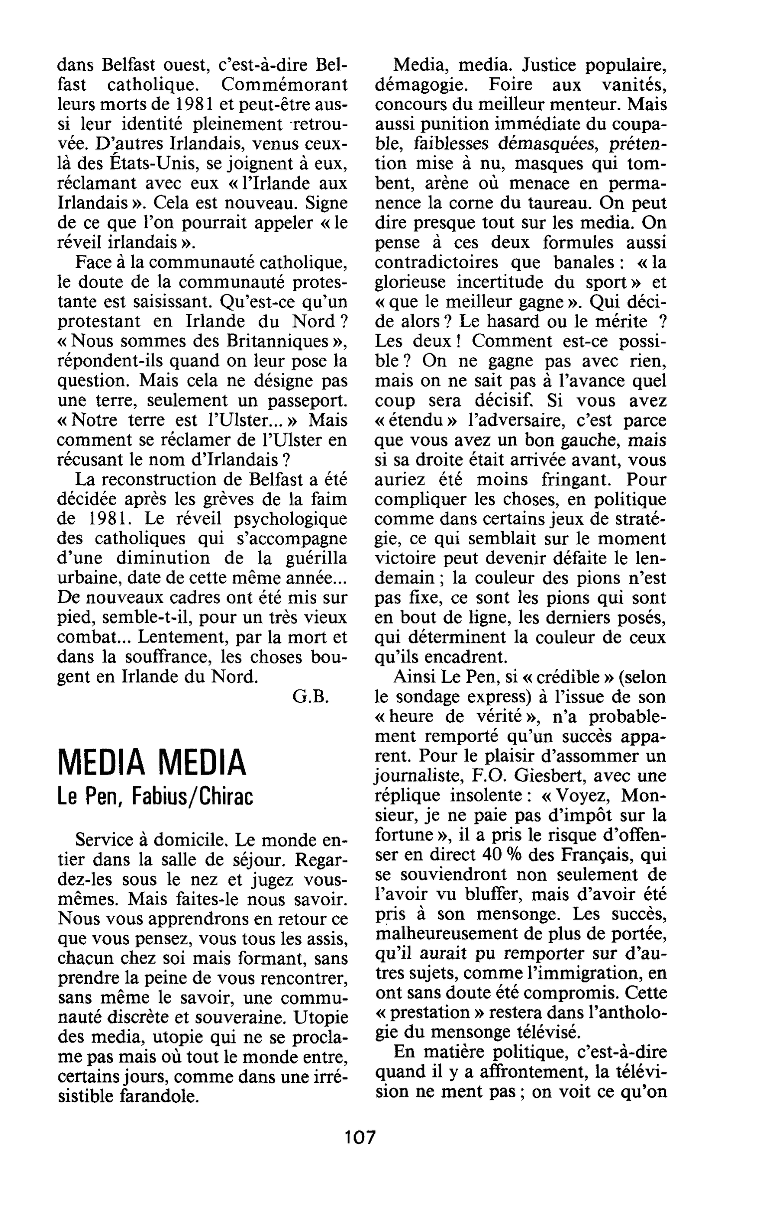 MEDIA MEDIA. Le Pen, Fabius/Chirac