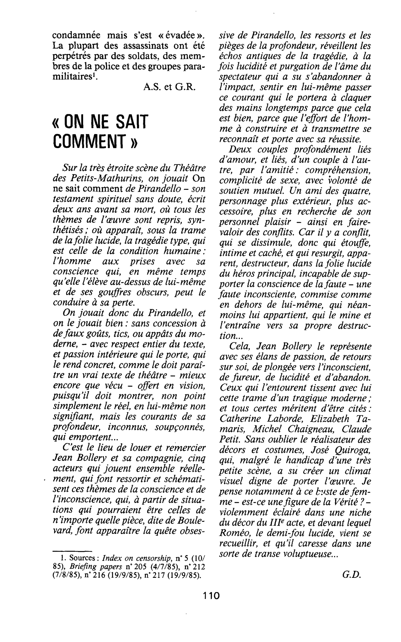 « ON NE SAIT COMMENT »