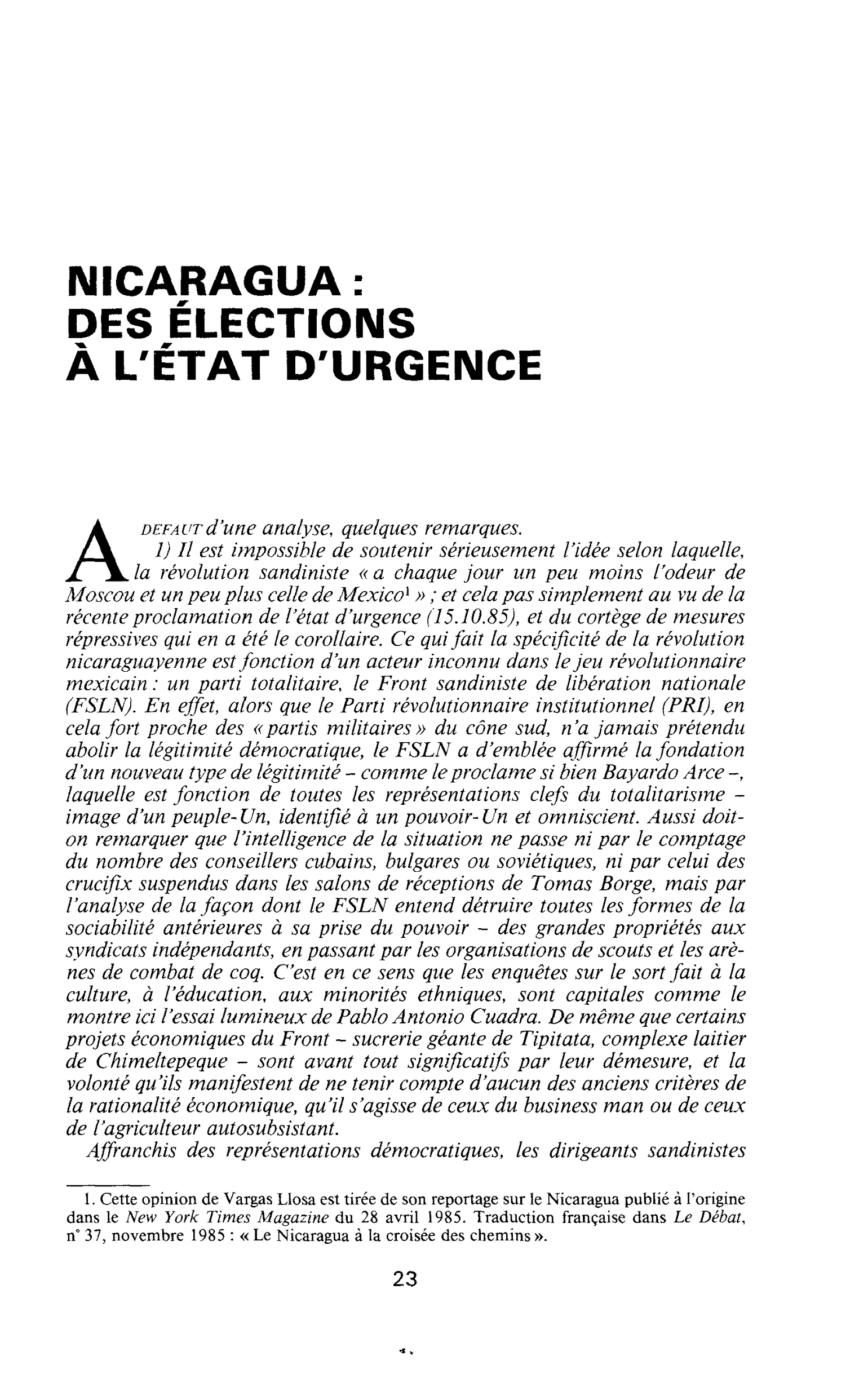 DES ÉLECTIONS À L’ÉTAT D’URGENCE