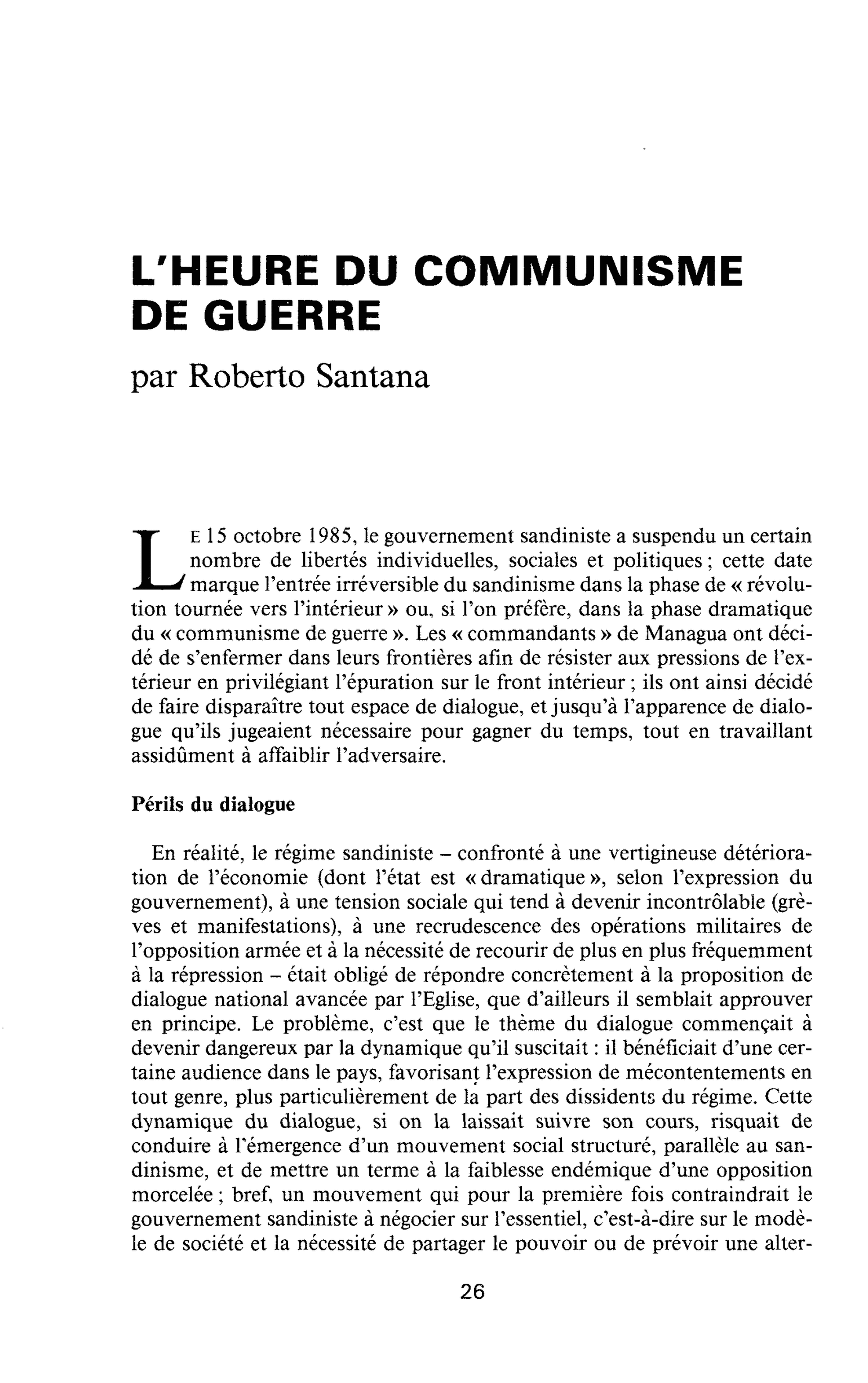 L’HEURE DU COMMUNISME DE GUERRE