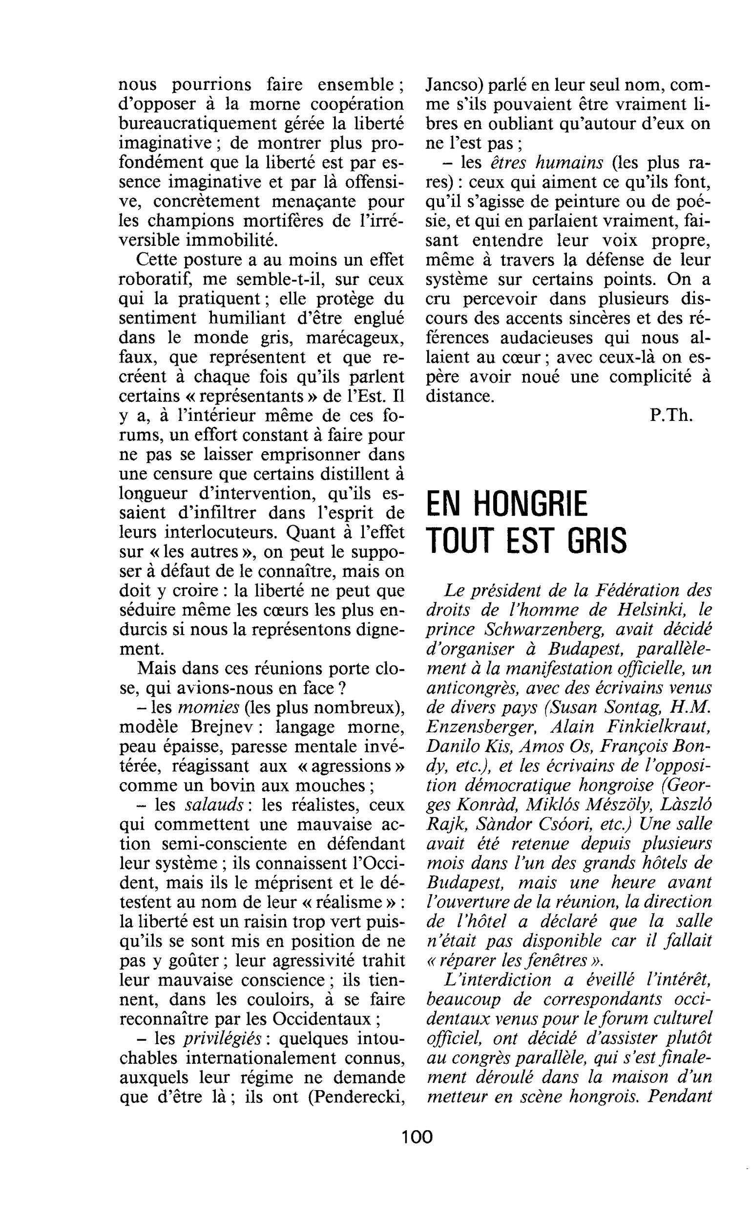 EN HONGRIE TOUT EST GRIS