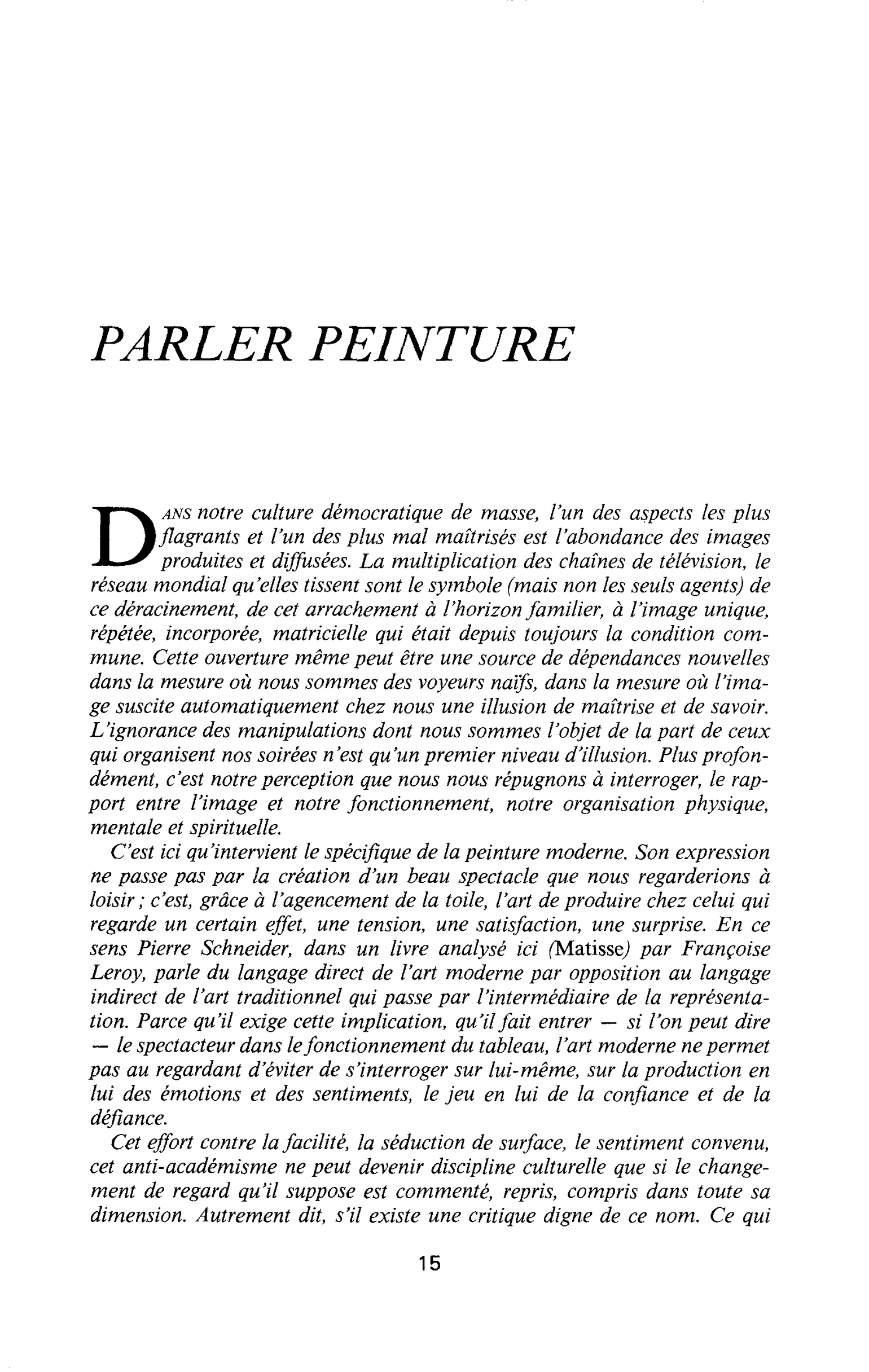 PARLER PEINTURE