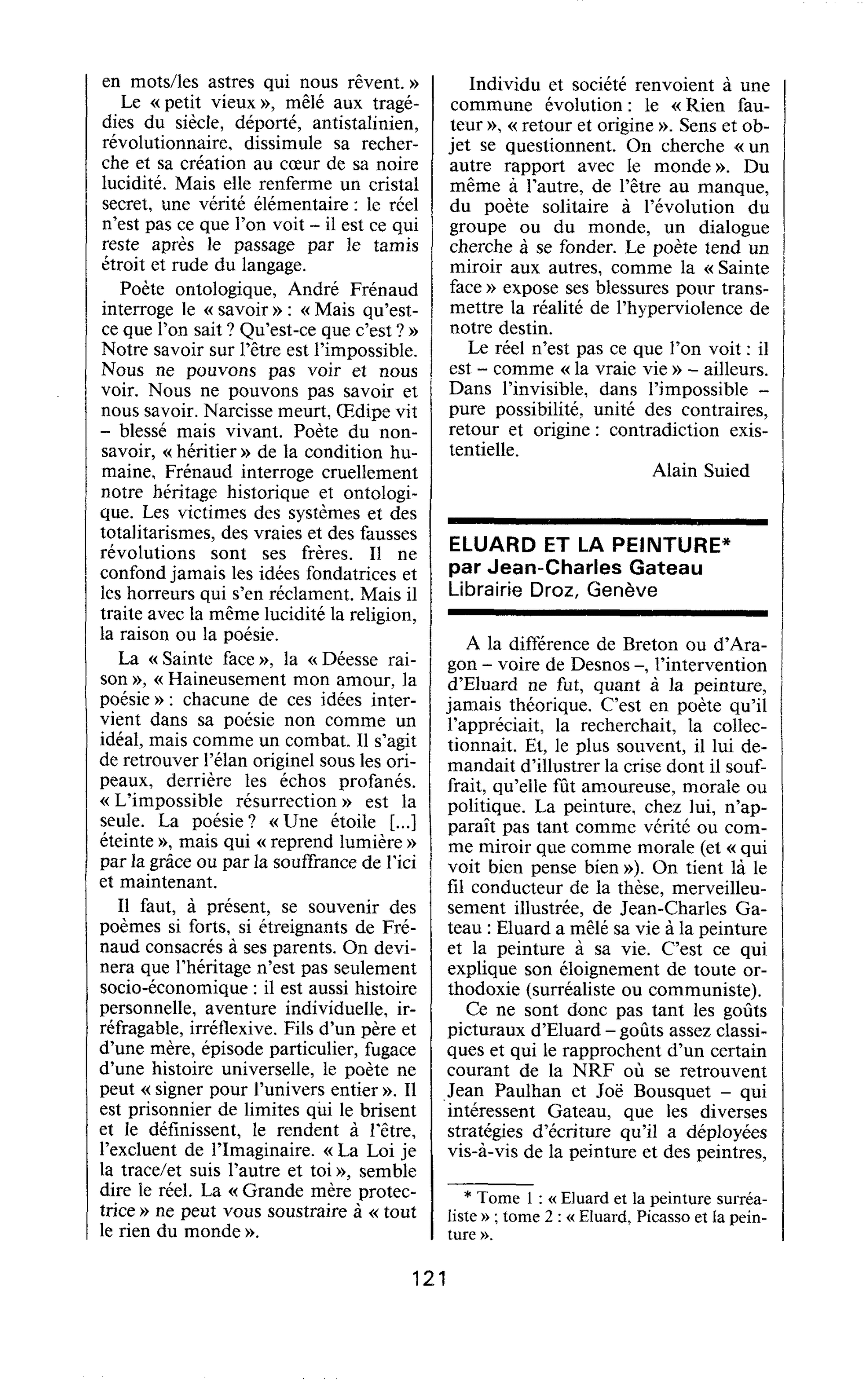 ELUARD ET LA PEINTURE par Jean-Charles Gateau