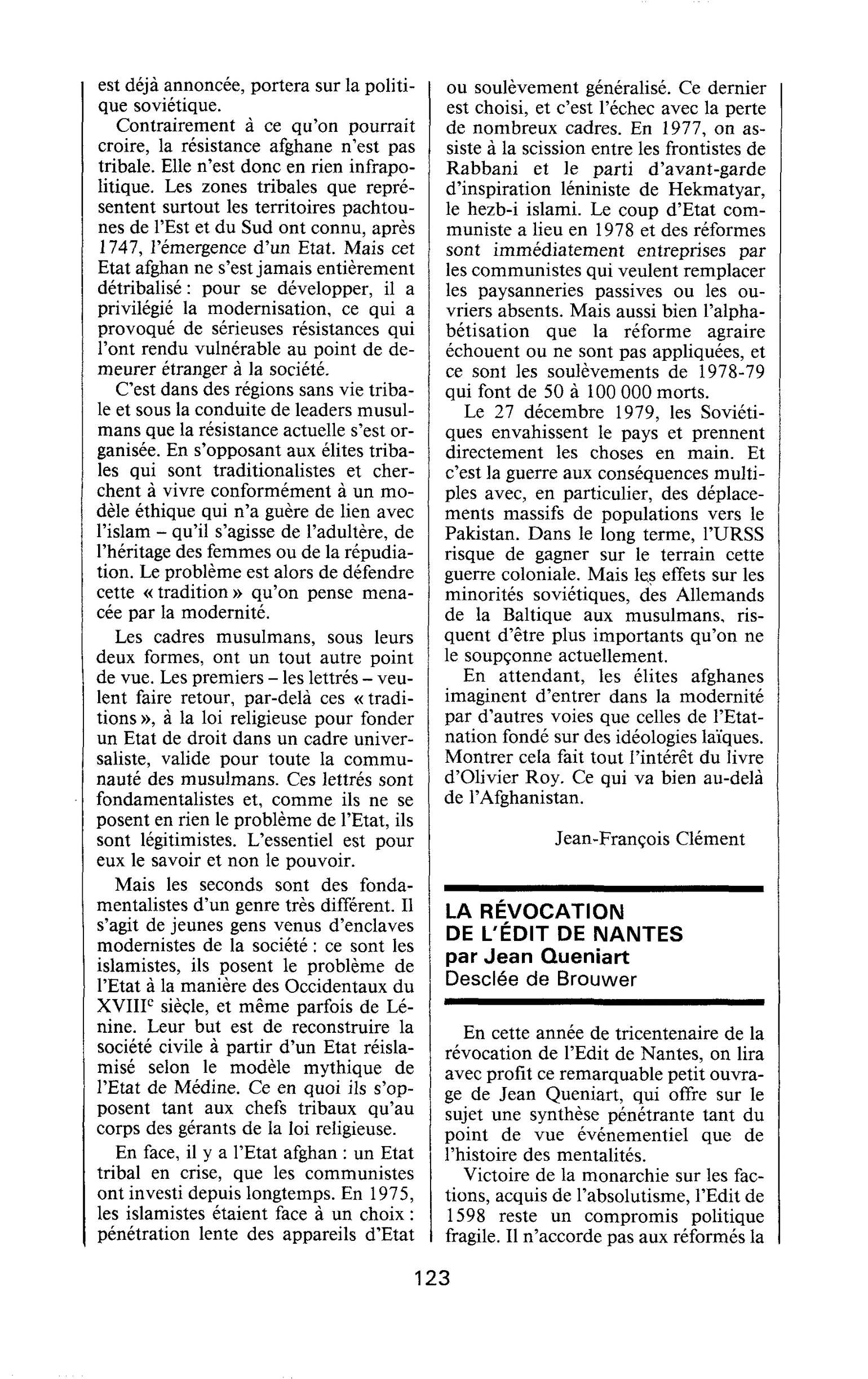 LA RÉVOCATION DE L’ÉDIT DE NANTES par Jean Queniart