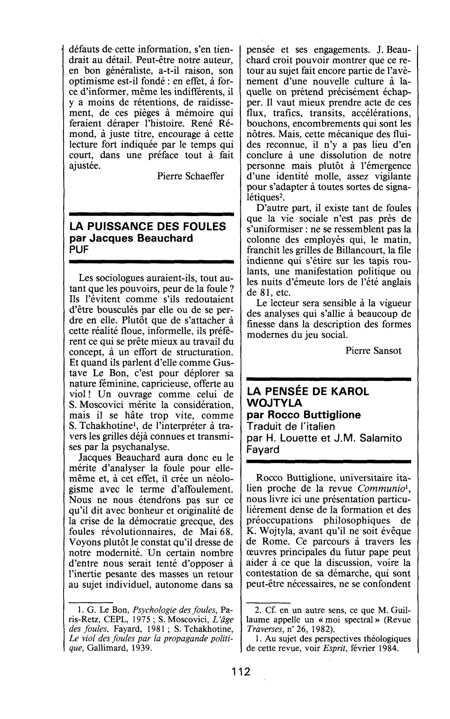 LA PUISSANCE DES FOULES par Jacques Beauchard