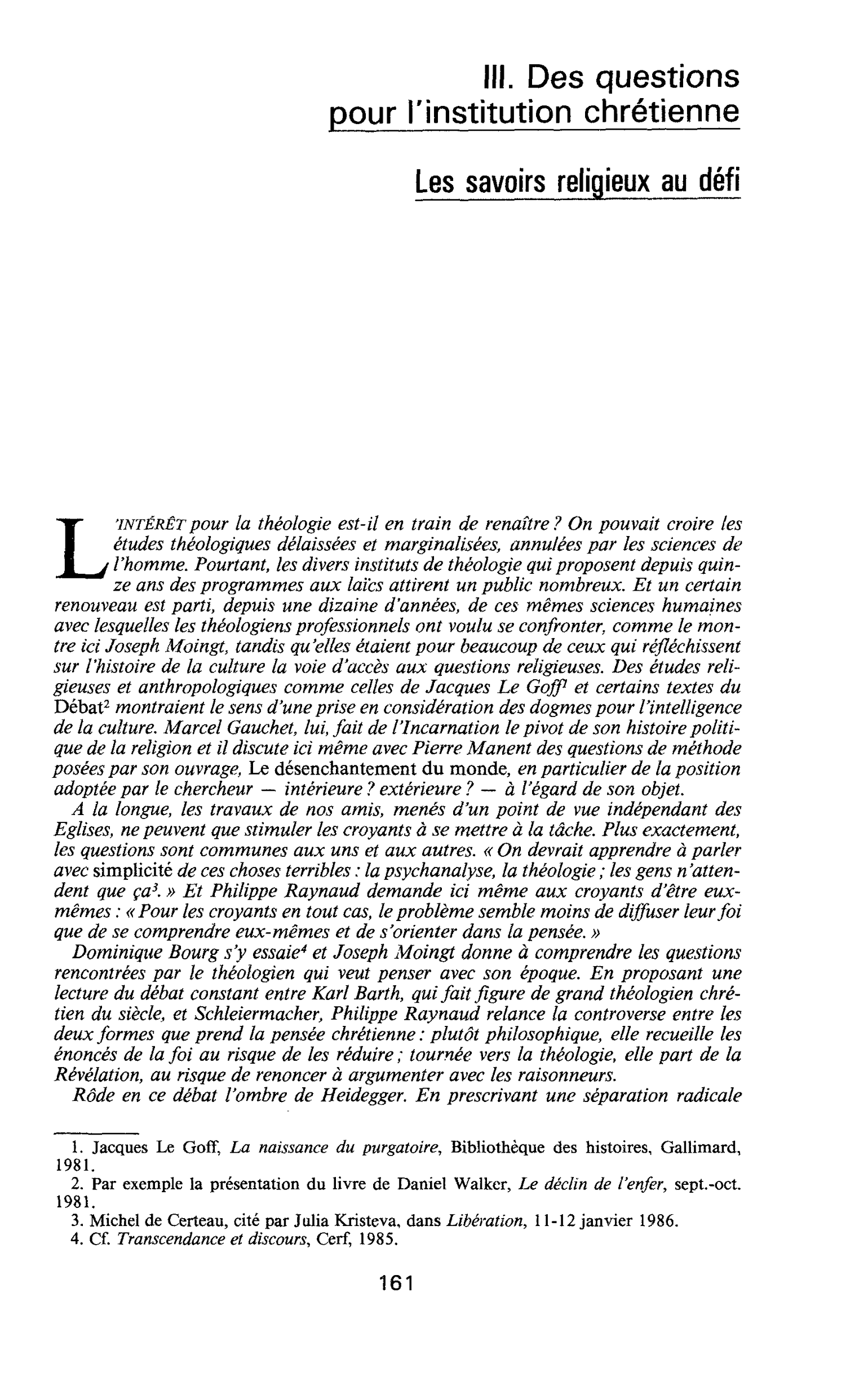 Les savoirs religieux au défi