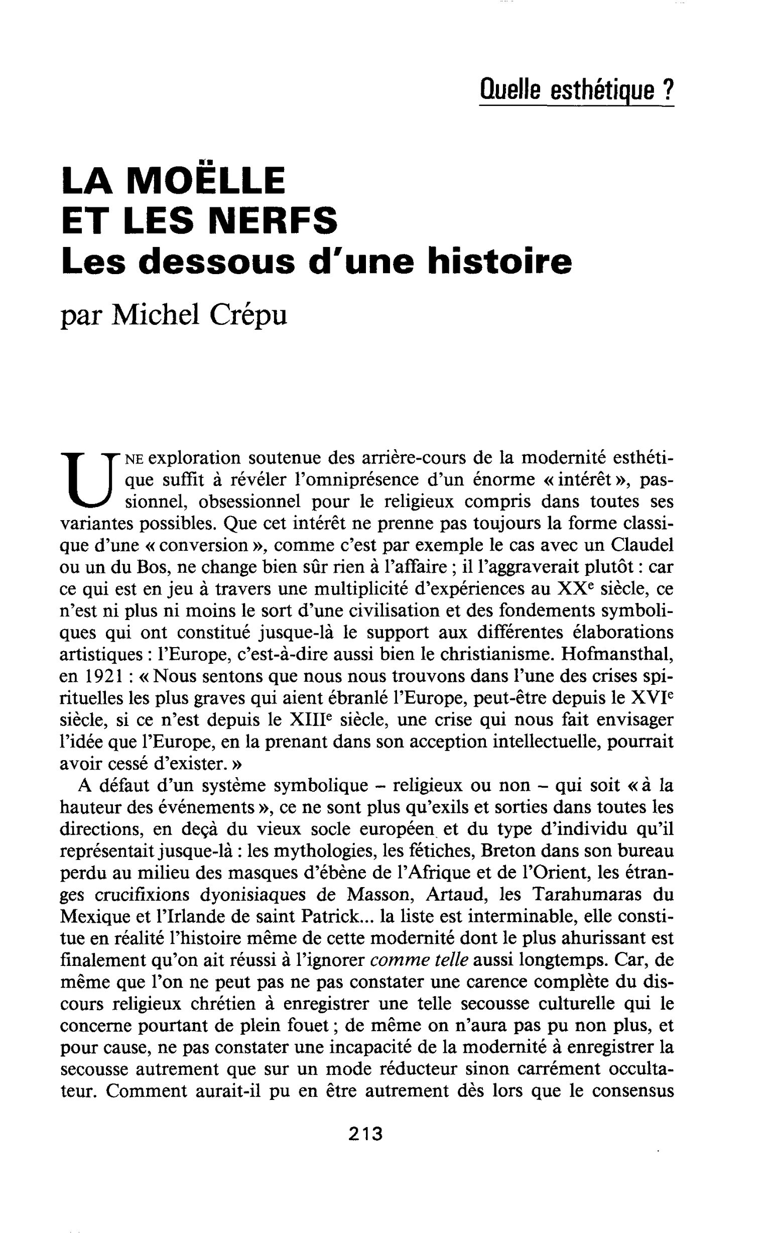 LA MOËLLE ET LES NERFS. Les dessous d’une histoire